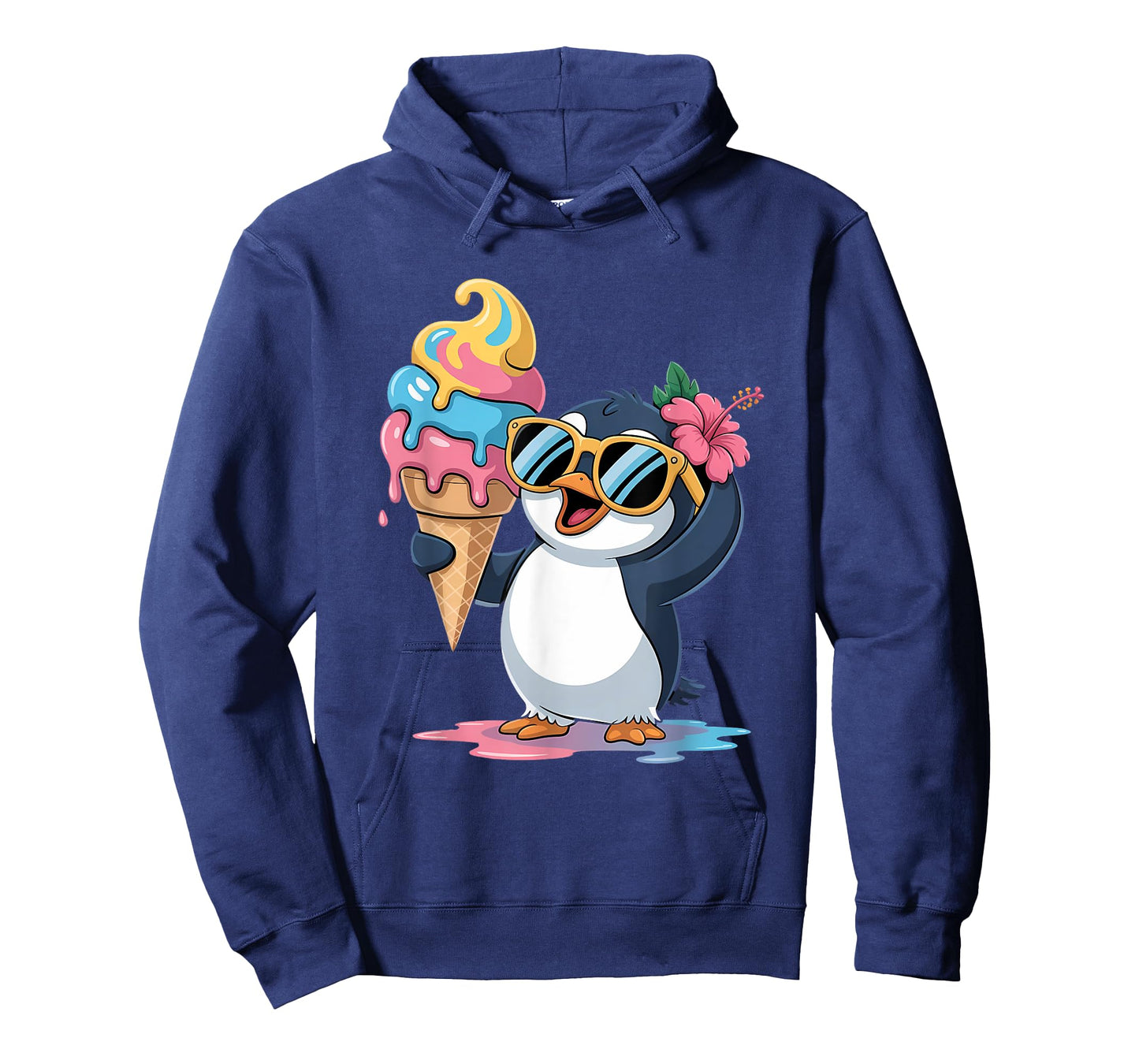 Funny Summer Foodie Lovers Cute Penguin Holding Ice Cream T-Shirt