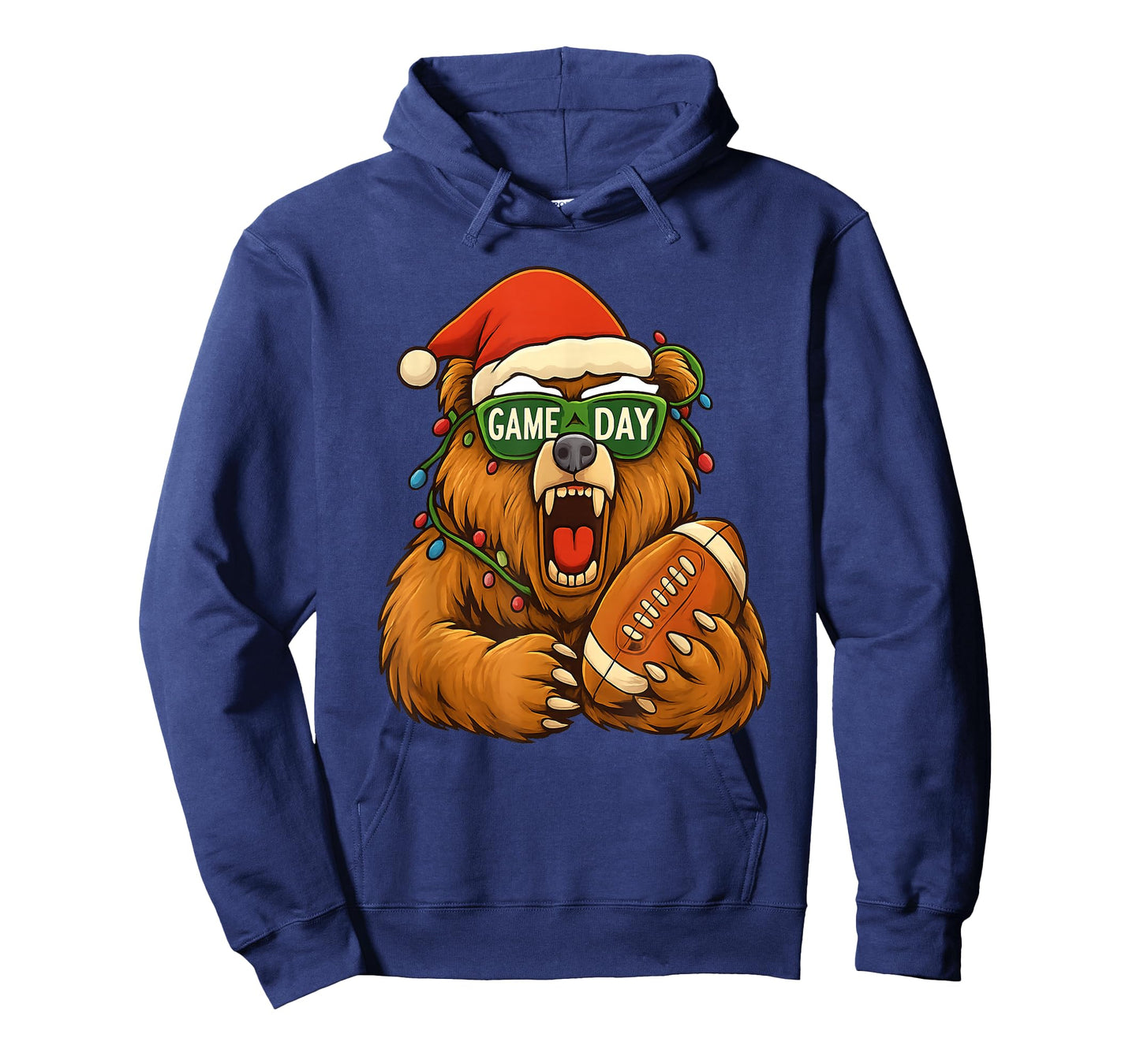 Funny Football Bear Christmas Game Day Shirt Vintage Fans T-Shirt