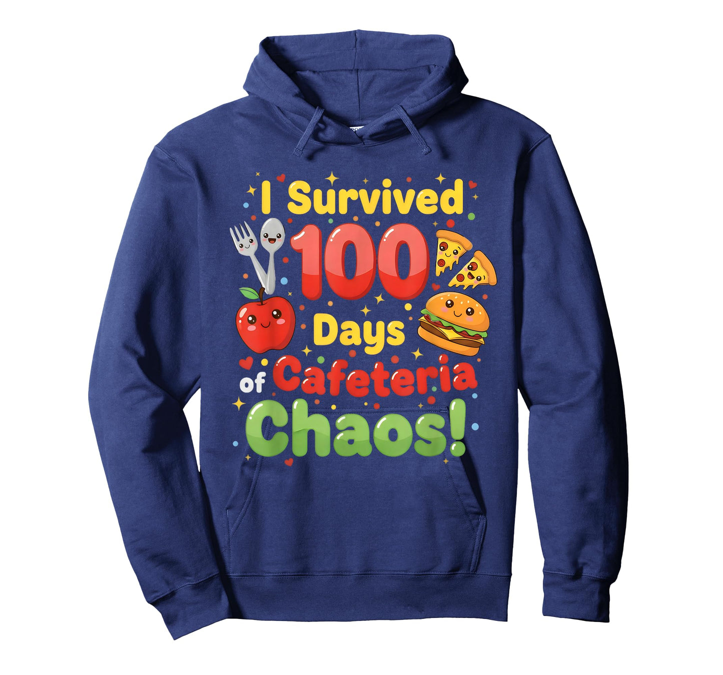 I Survived 100 Days of Cafeteria Chaos Funny Lunch Lady T-Shirt