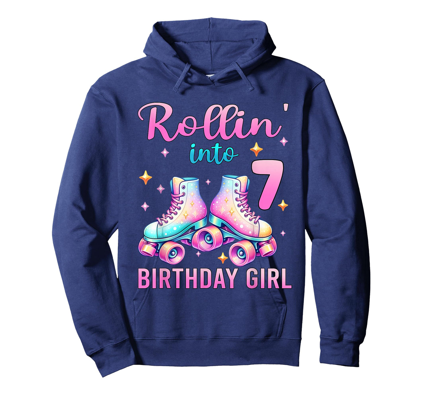 Rollin' Into 7 Roller Skate 7th Birthday Girl Roller Skating T-Shirt