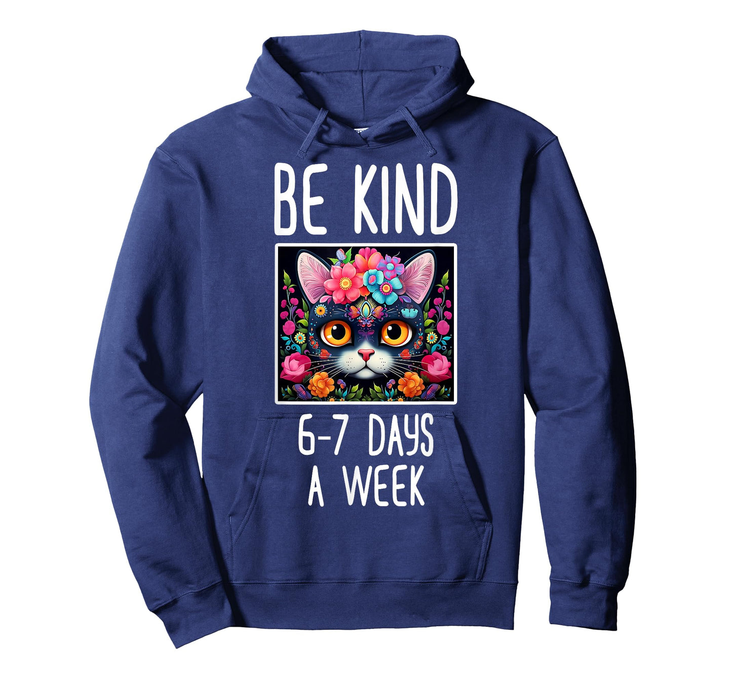 Cute Cat in Floral Ornament Be Kind 6-7 Days A Week Meme T-Shirt