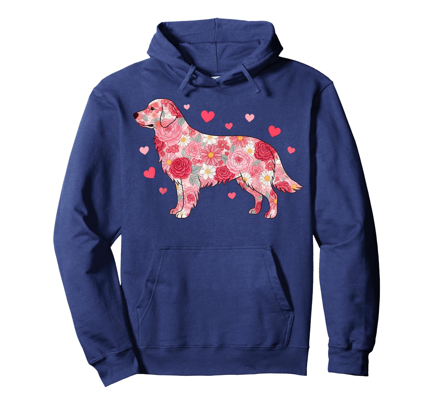 Floral Golden Retriever Heart Botanical Puppy Love T-Shirt