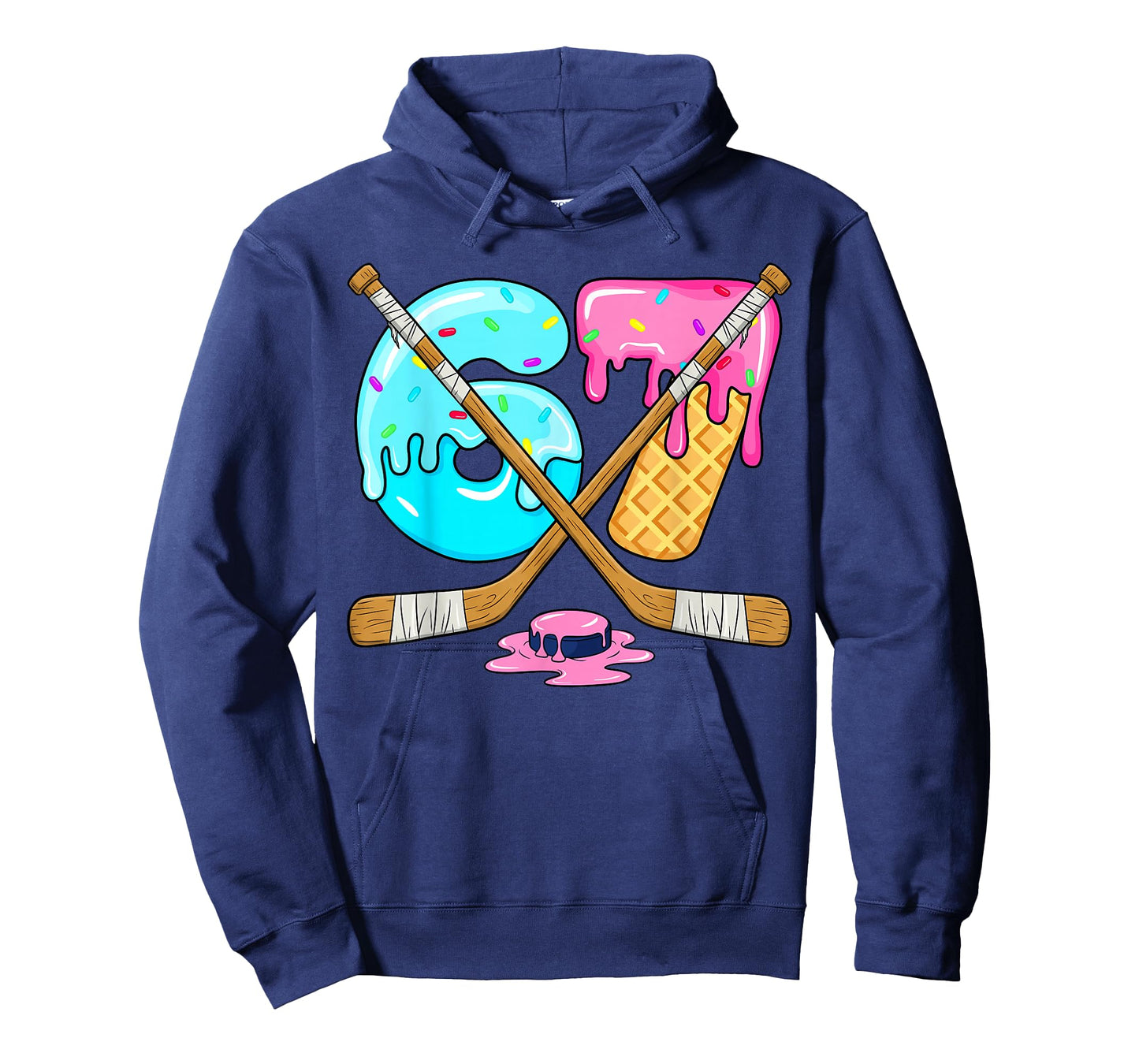 67 Ice Cream Drip Hockey Six Seven 6 7 Meme Sport Lover T-Shirt