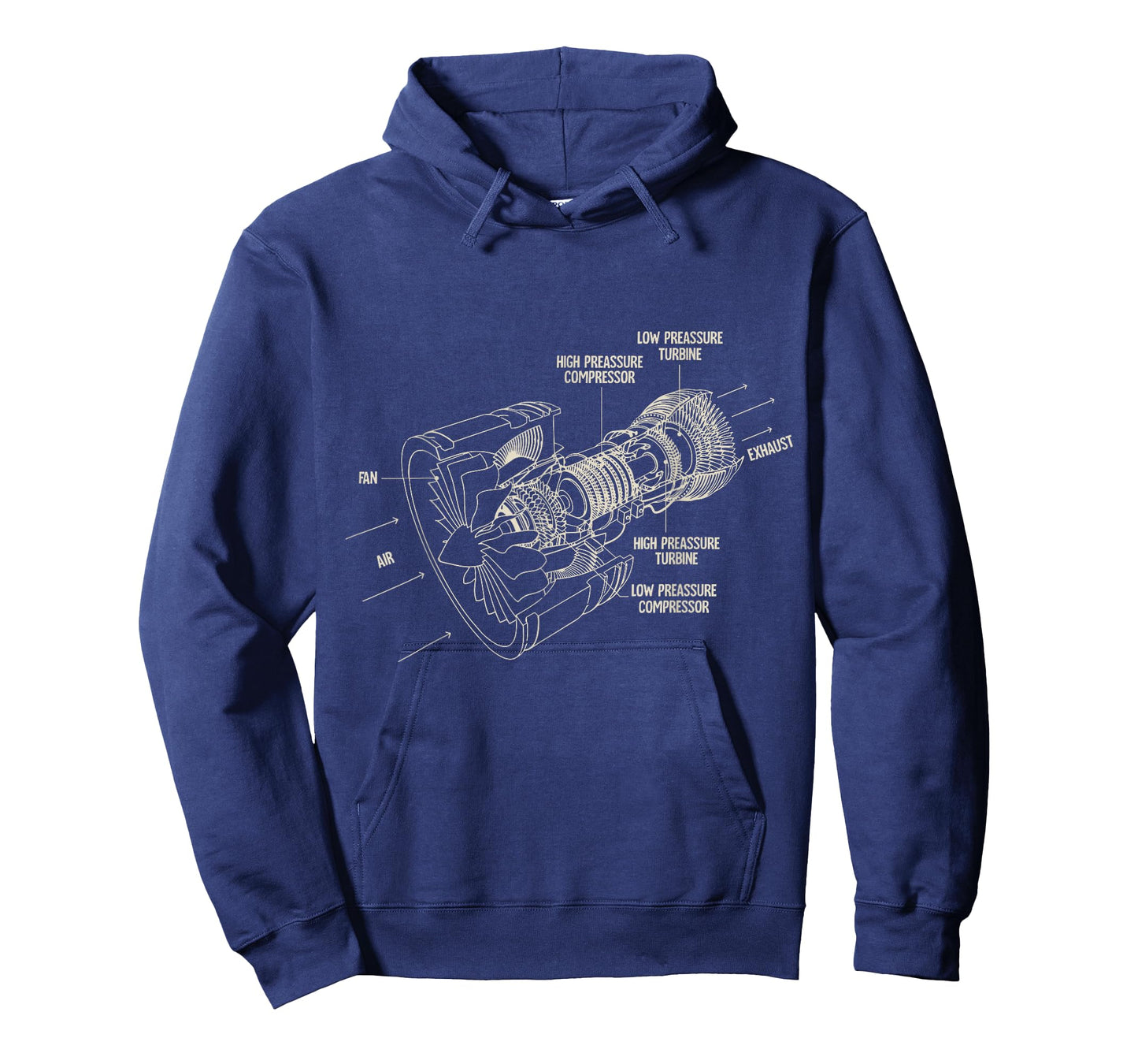 Aircraft Jet Engine Airplane Blueprint Diagram T-Shirt