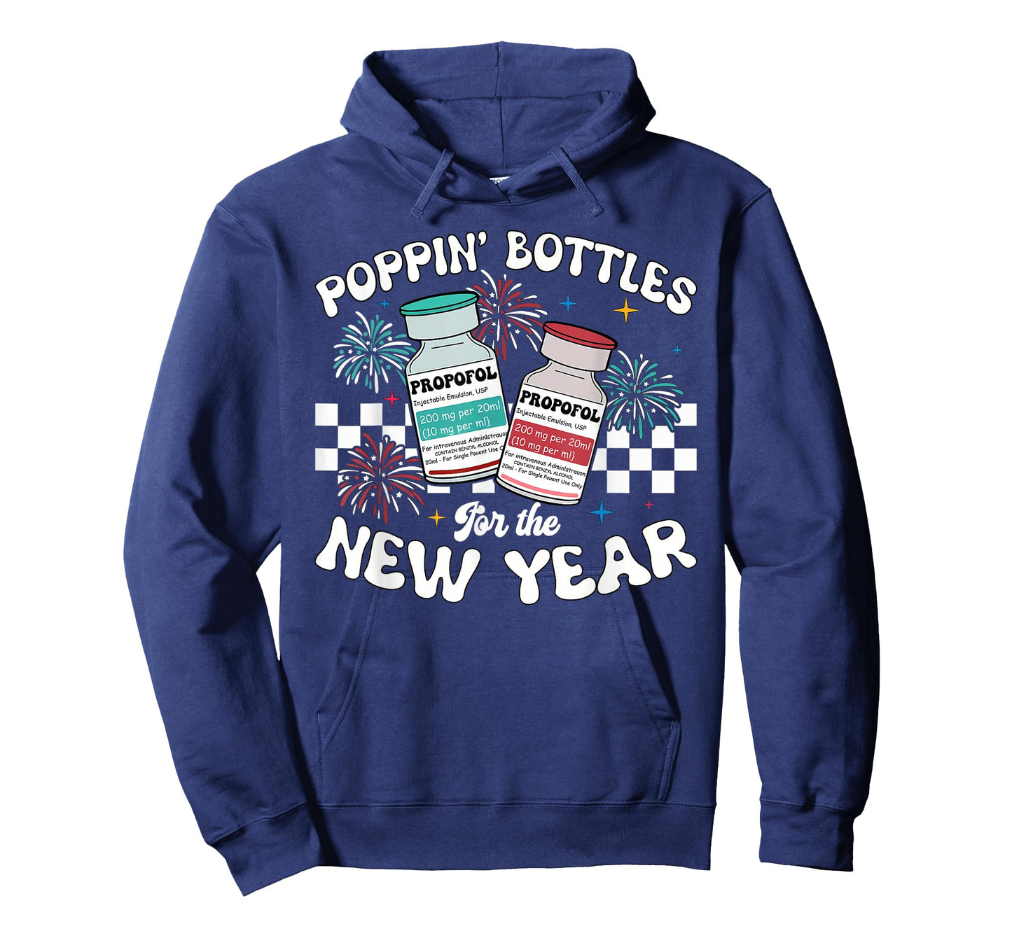 ICU Nurse Poppin Bottles for The New Year PICU ER Nurse T-Shirt