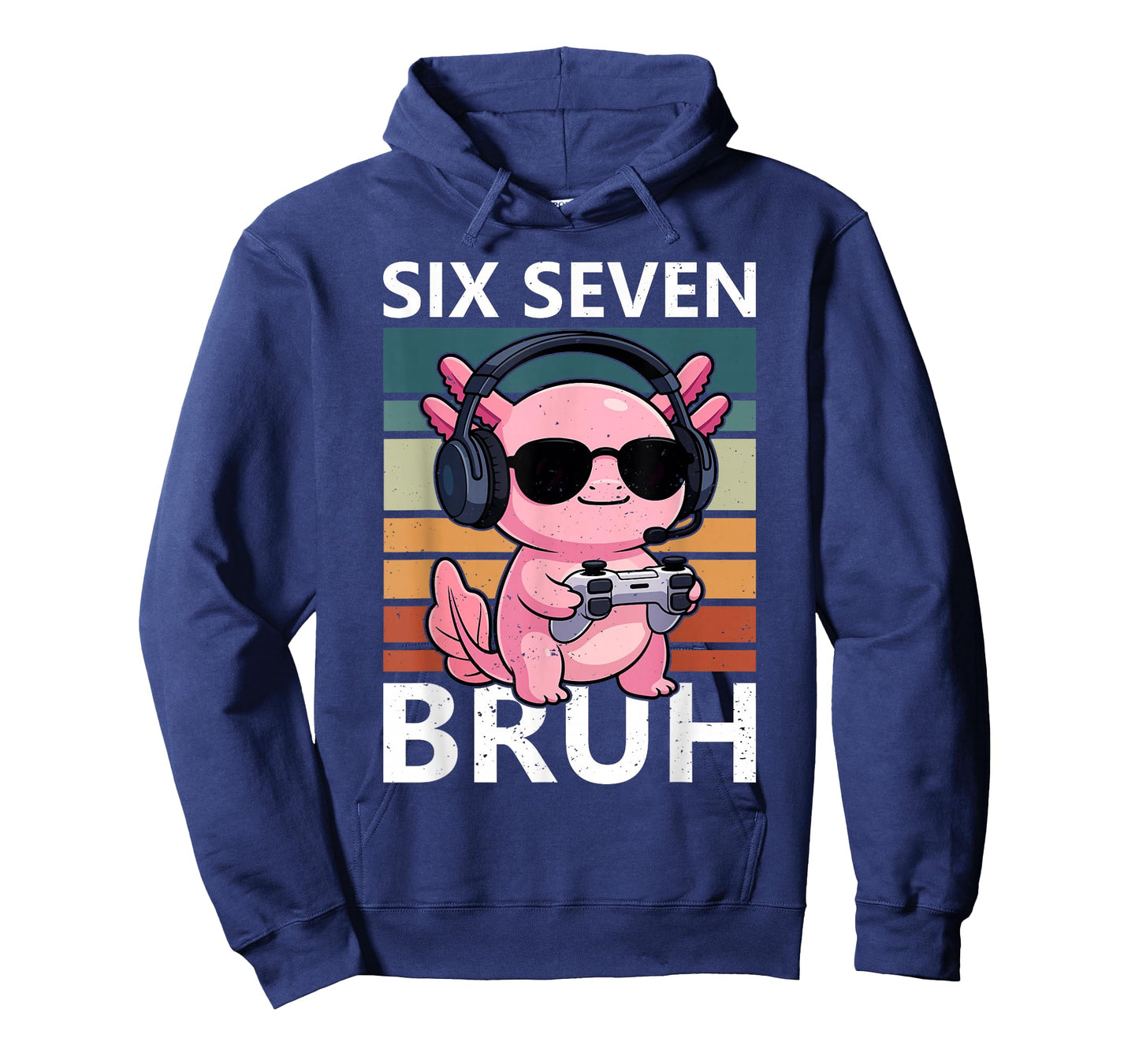 Six Seven Bruh 67 Meme Funny Axolotl Retro Gaming Kids Boys T-Shirt