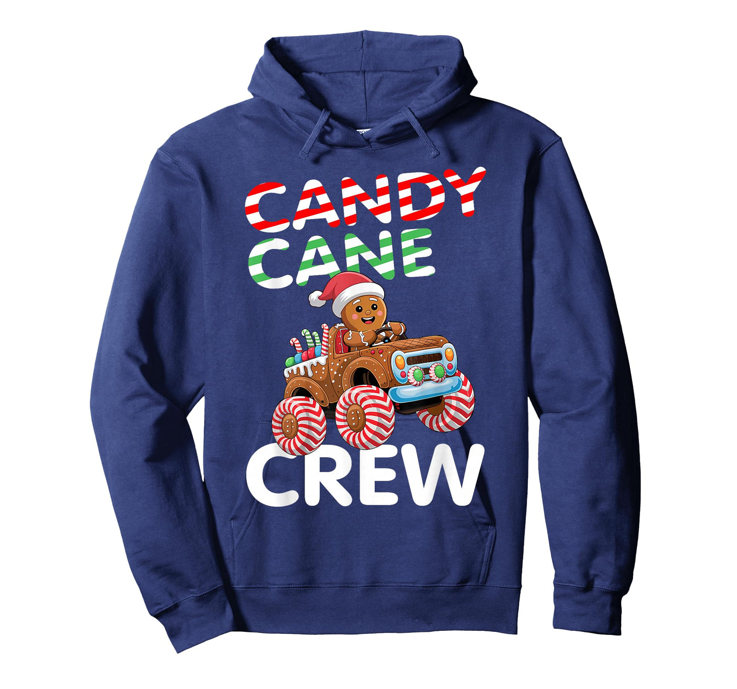 Christmas Candy Cane Crew Gingerbread Monster Truck Pajama T-Shirt