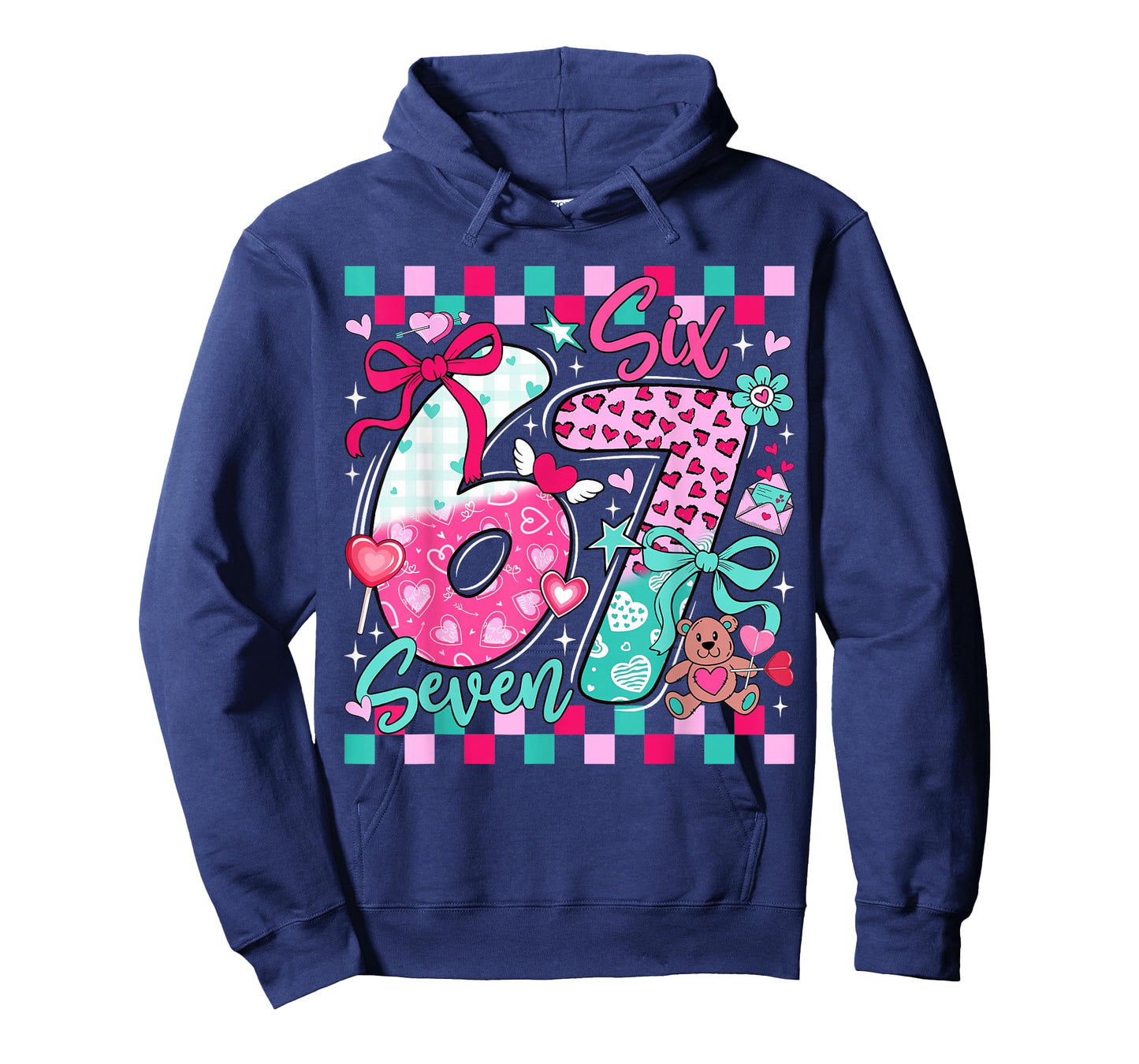 Six Seven Meme 67 Coquette Bow Valentines Day Women Girl Kid T-Shirt