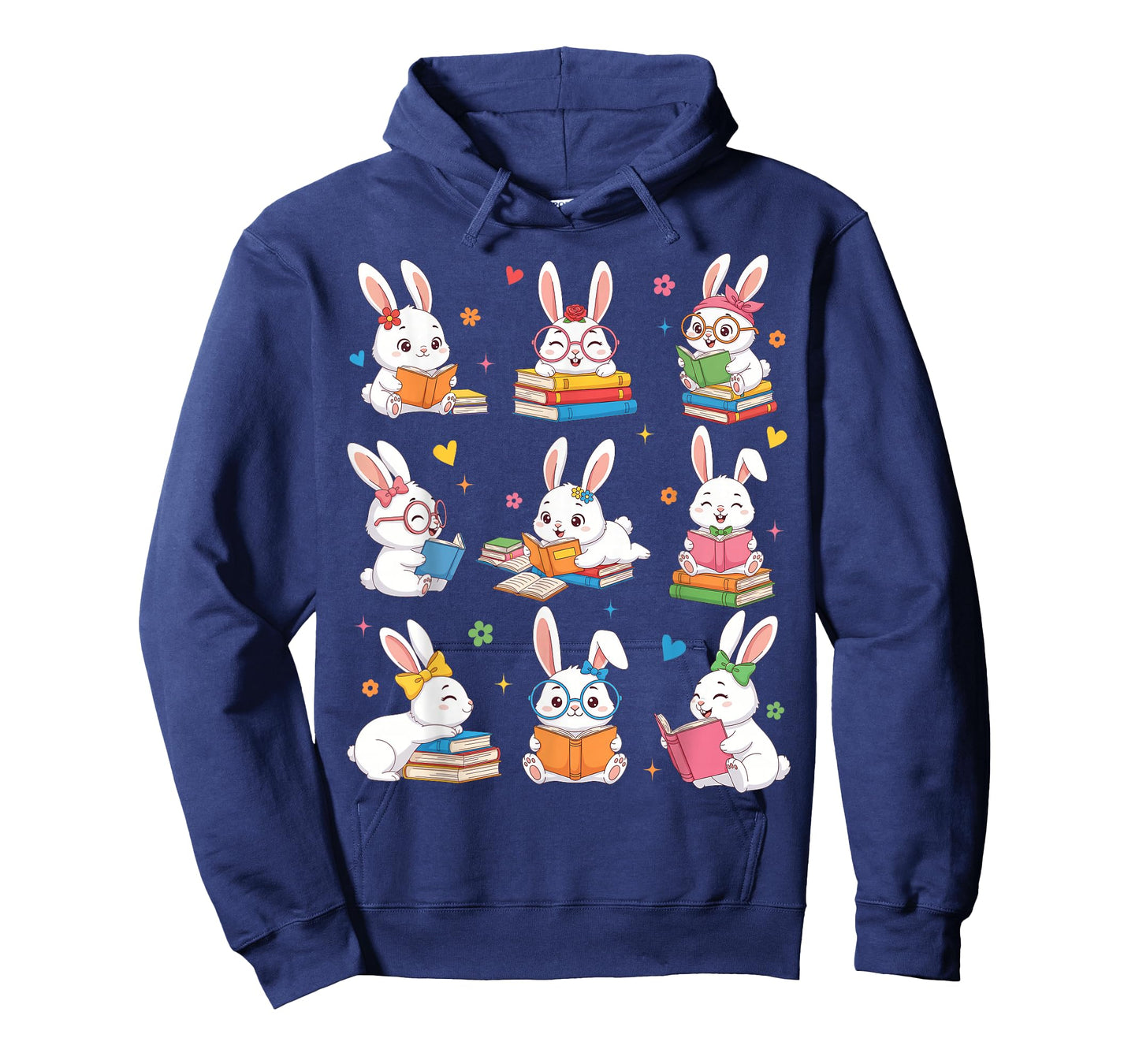 Easter Teacher Cute Bunny Reading Books Bookworm Women Girl T-Shirt