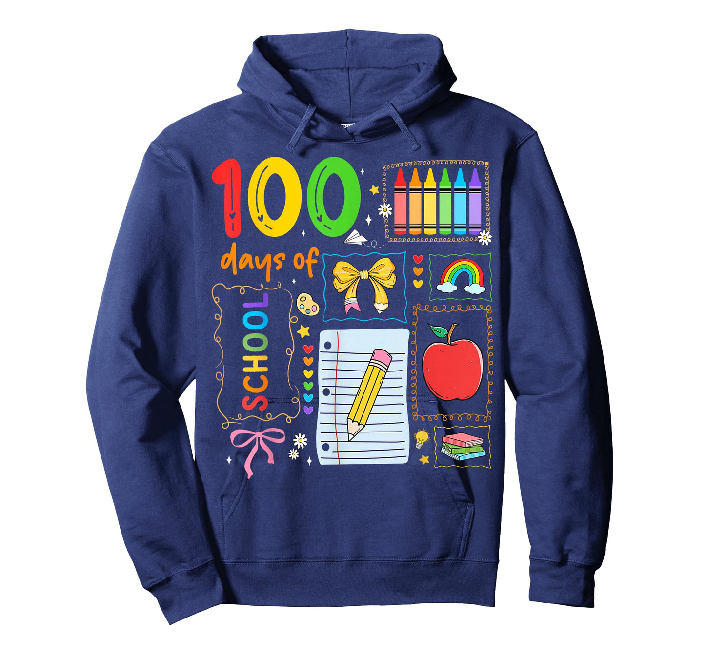 100 Days of School Doodles 100th Day of School Boys Girls T-Shirt