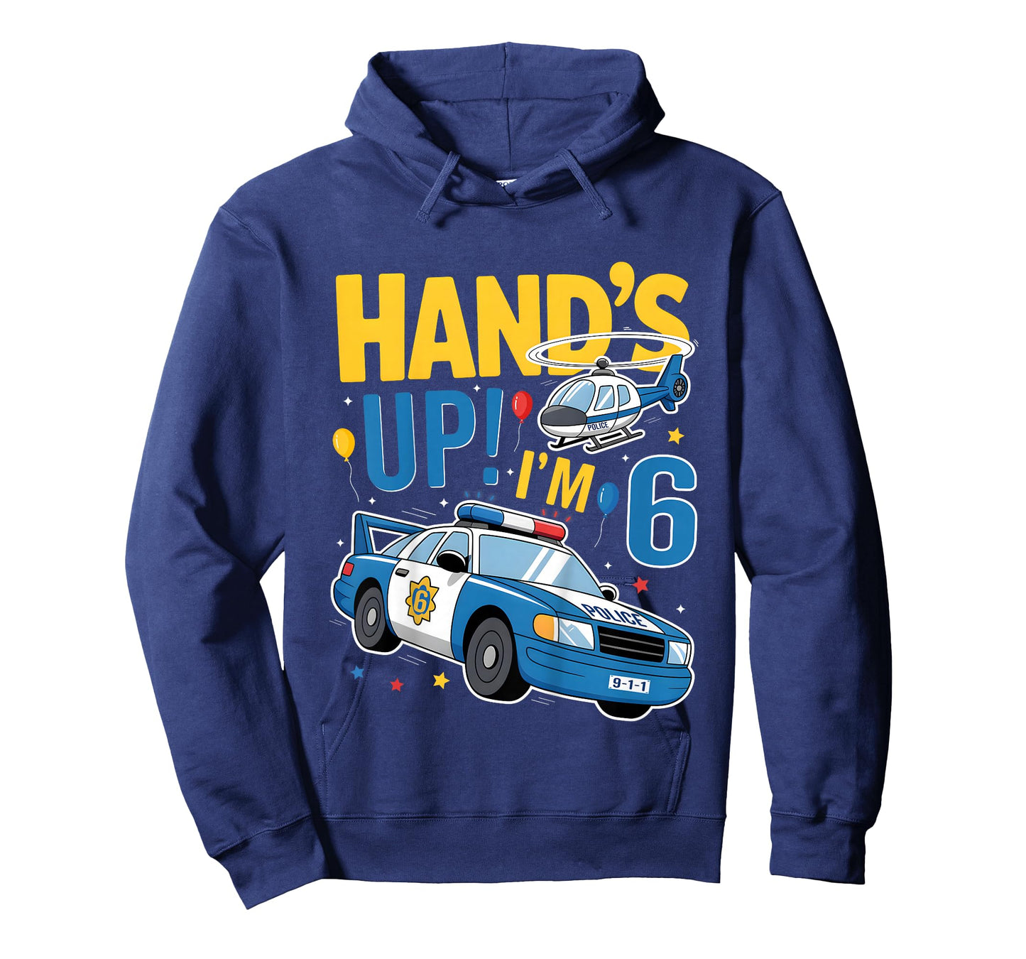 Police 6th Birthday Boy Girl 6 Year Old Policeman Police Car T-Shirt