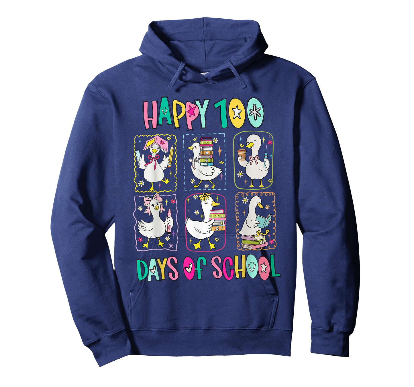 Funny Silly Goose Happy 100 Days of School Teacher Goose T-Shirt