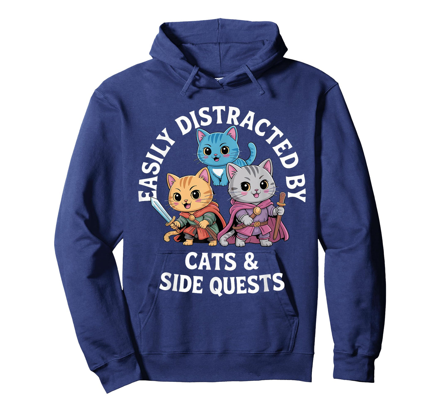 Easily Distracted by Cats and Sidequests RBG Roleplay Gamer T-Shirt