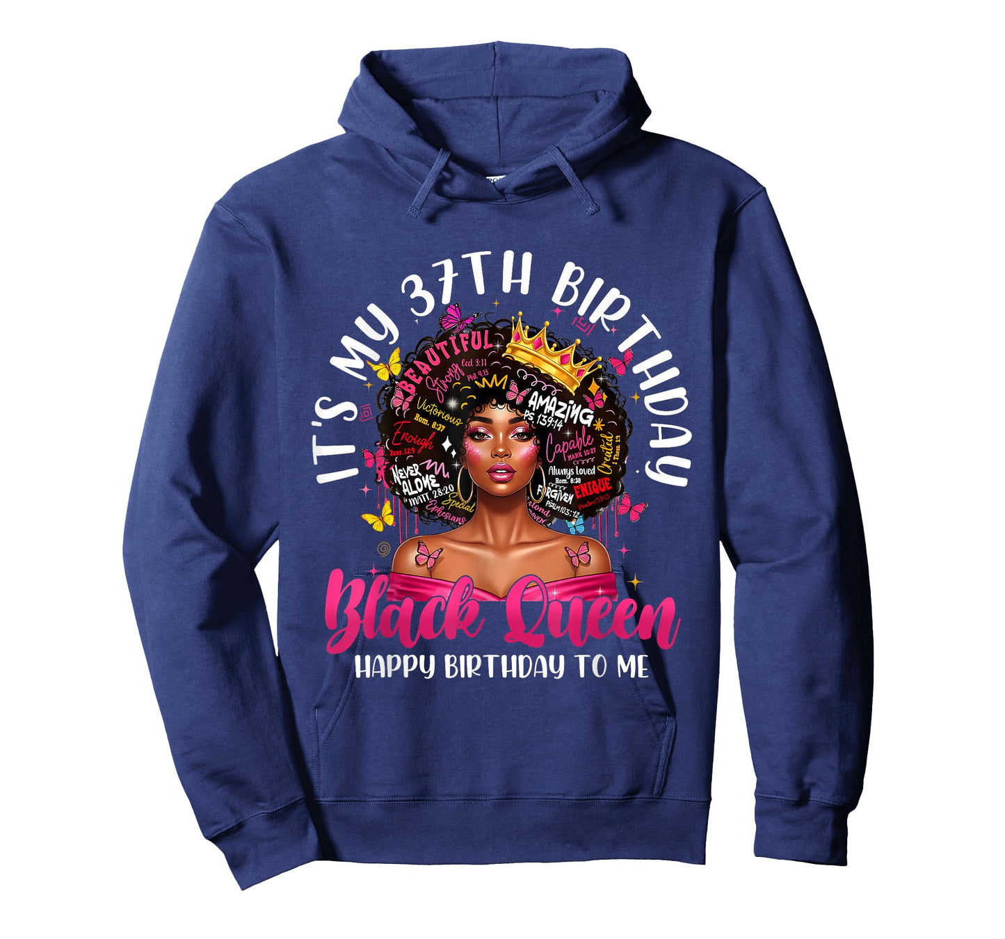 It's My 37th Birthday Black Queen Melanin 37 Year Old Women T-Shirt