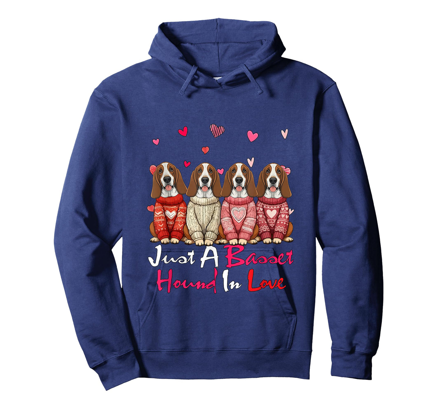 Just A Basset Hound in Love Valentine Group Dogs Owner Kids T-Shirt