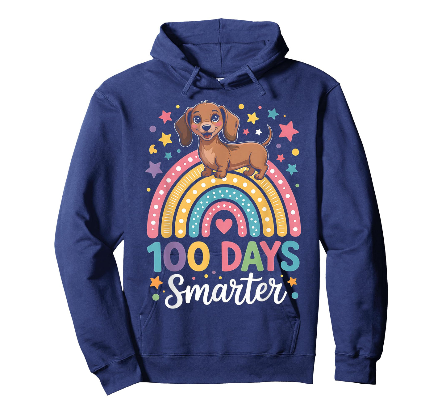 100 Days Smarter Dachshund Dog Rainbow 100th Day of School T-Shirt