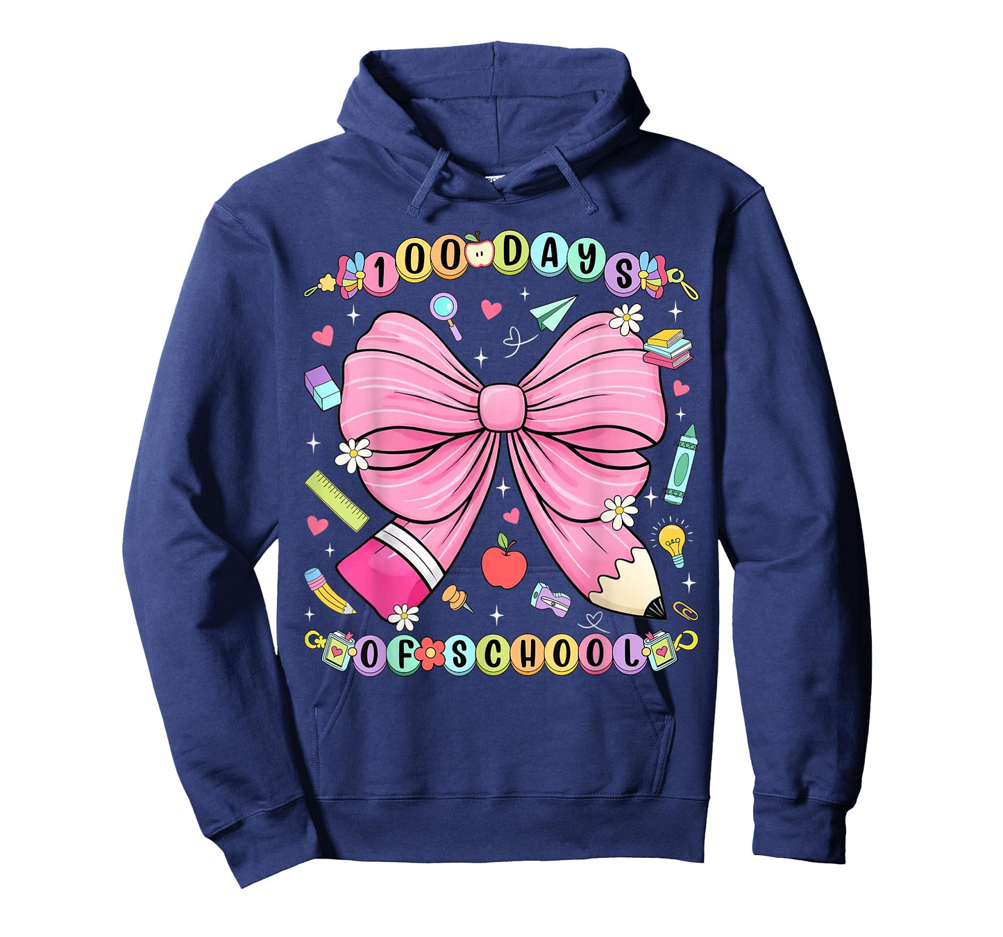 100 Days of School Pencil Coquette Bow 100th Day of School T-Shirt