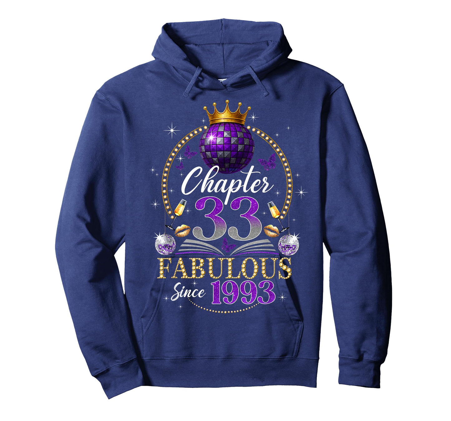 Chapter 33 Since 1993 Purple Disco Ball 33rd Birthday Women T-Shirt