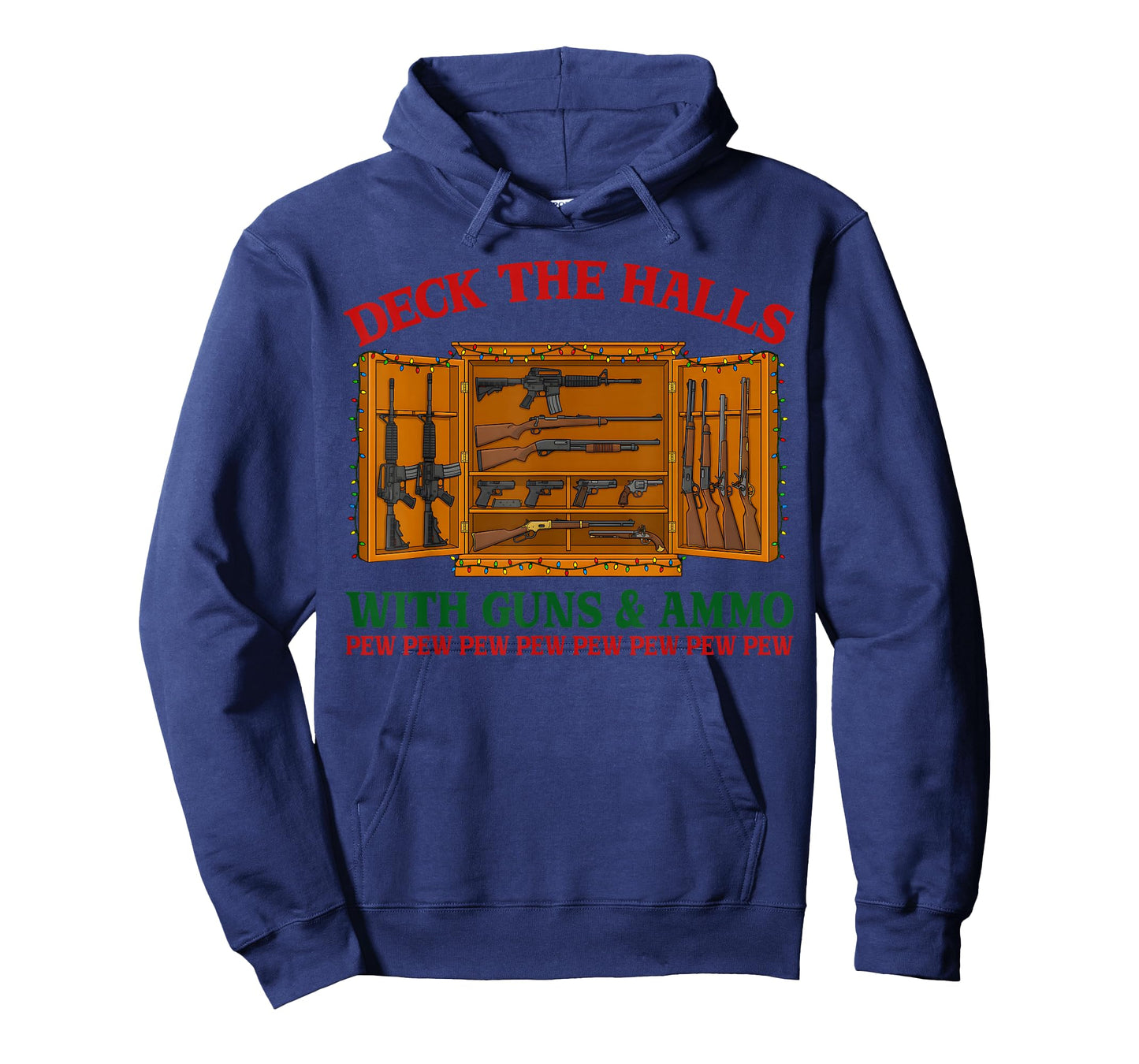 Deck The Halls with Guns & Ammo Funny Christmas Gun Lover T-Shirt