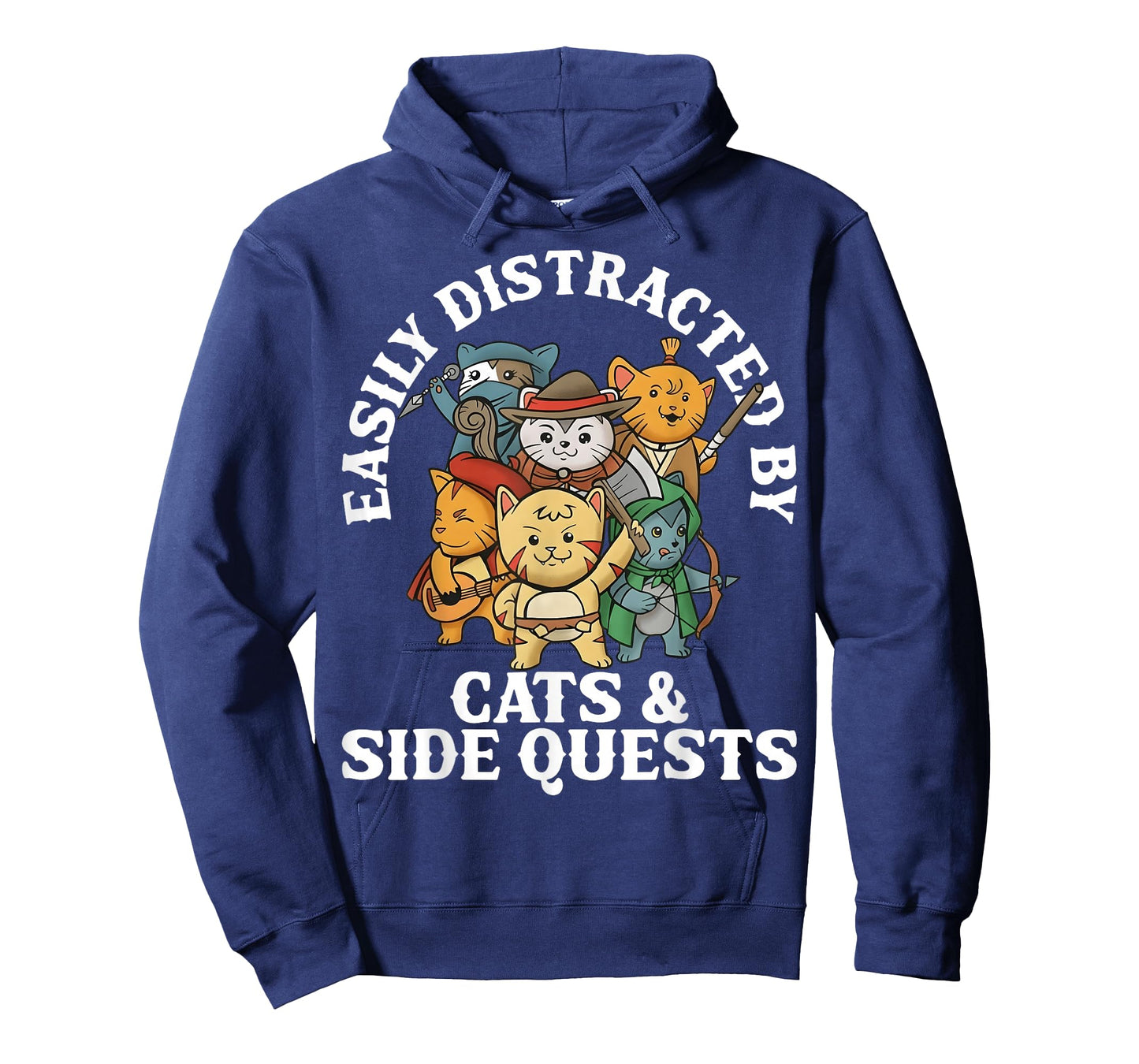 Easily Distracted by Cats and Side Quests for Men Women Kids T-Shirt