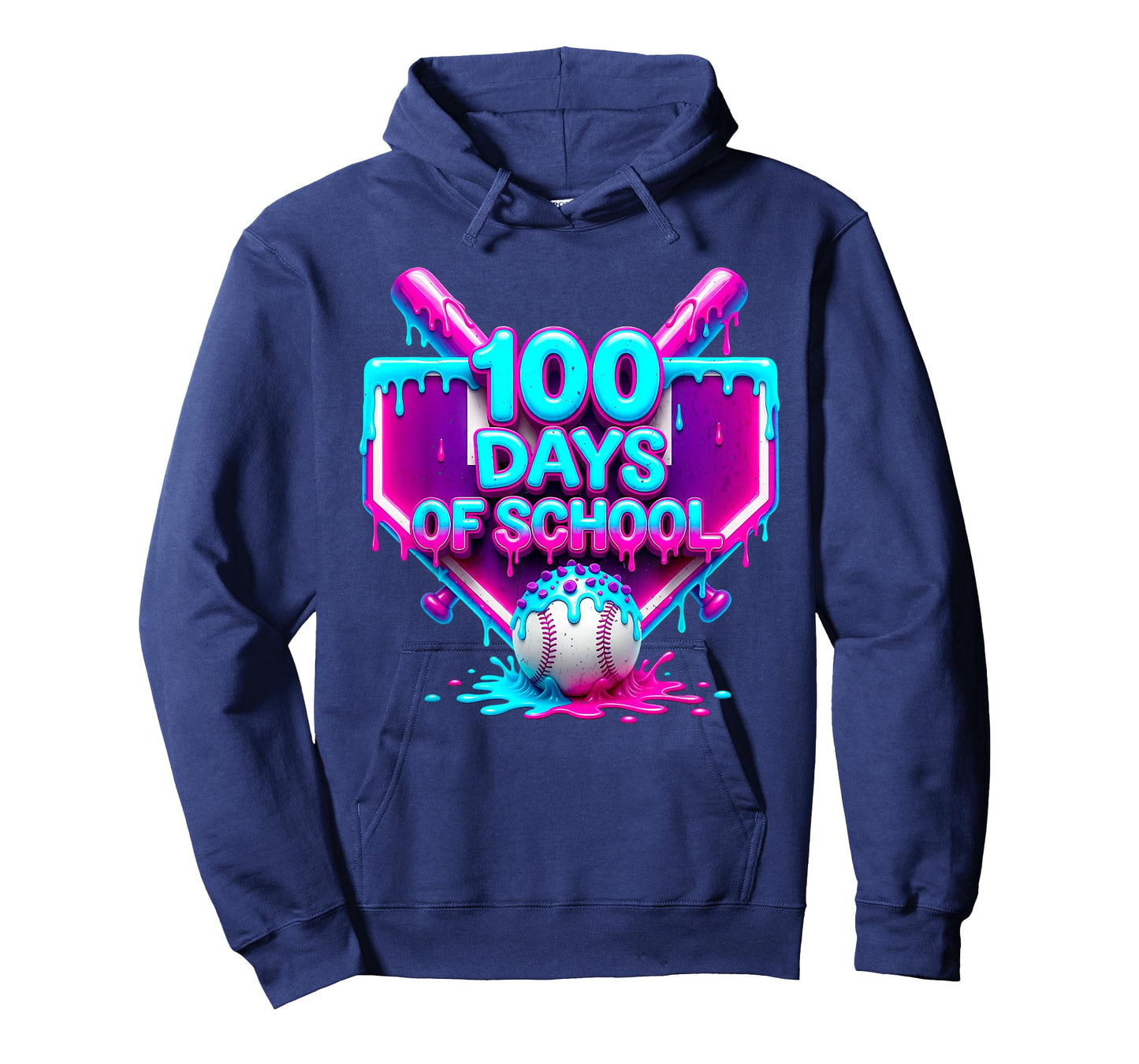 100 Days of School Baseball Drip 100 Days for Boys and Kids T-Shirt