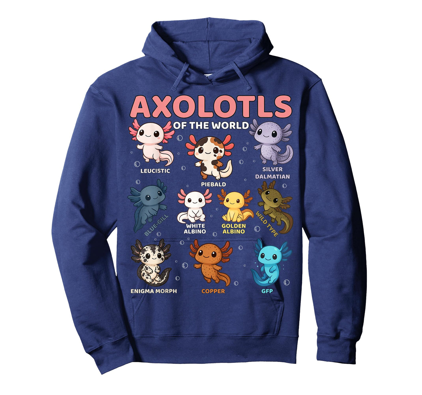 Cute Kawaii Axolotls of The World Funny Axolotl Types T-Shirt