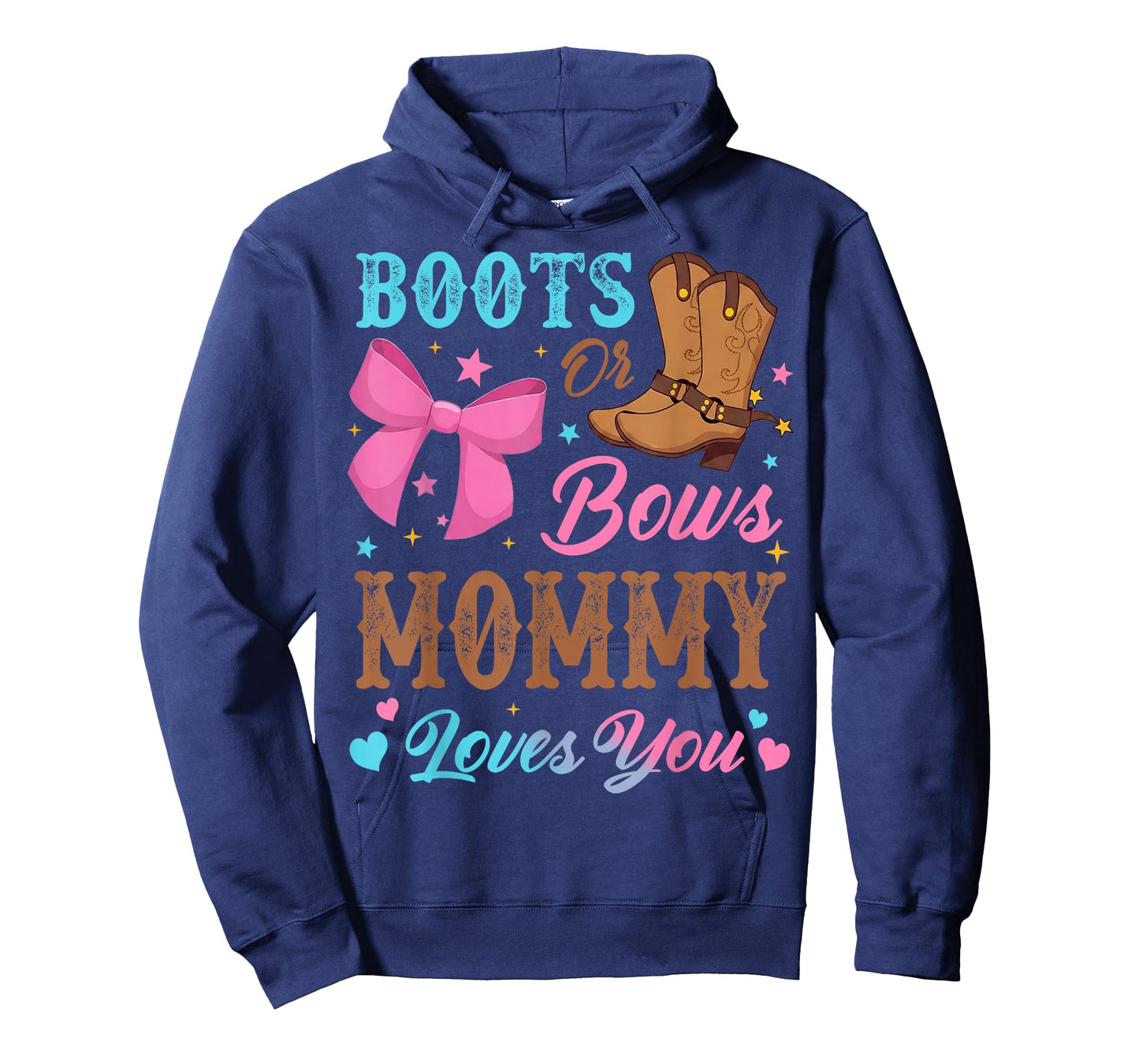 Boots or Bows Gender Reveal Decorations Mommy Loves You T-Shirt