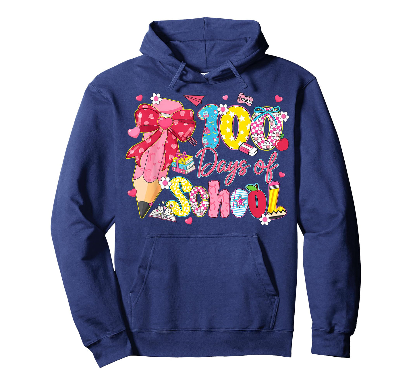 100 Days of School Coquette Bow Pencil Teacher Girl T-Shirt