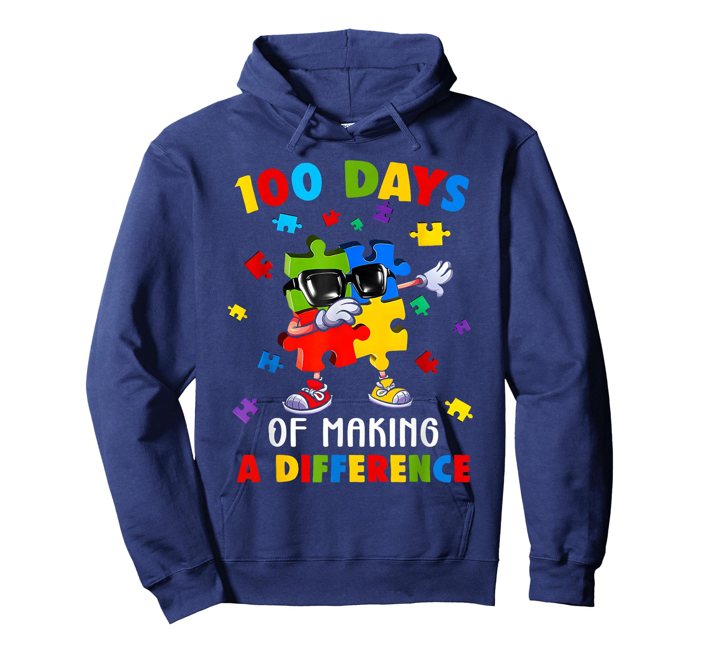 100 Days of Difference Autism Awareness 100th Day of School T-Shirt