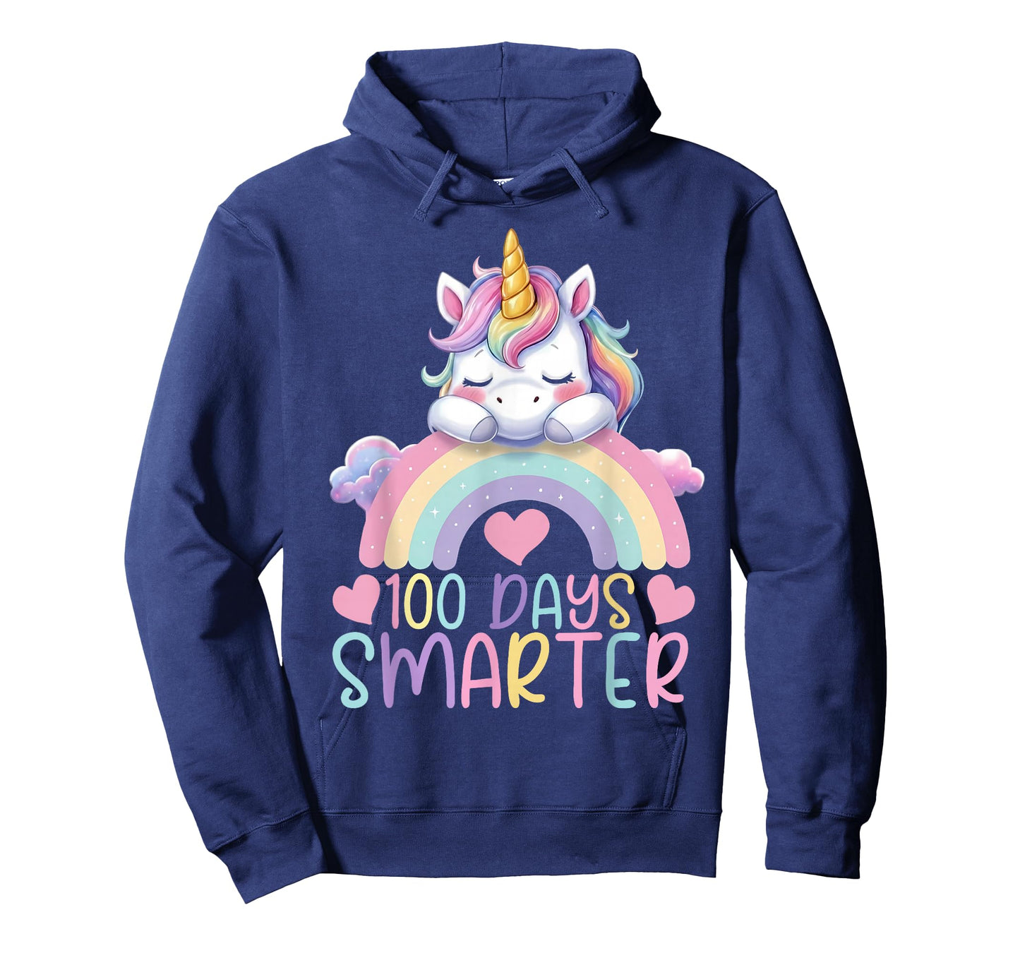 100 Days Smarter Kids Girls Unicorn 100th Day of School T-Shirt