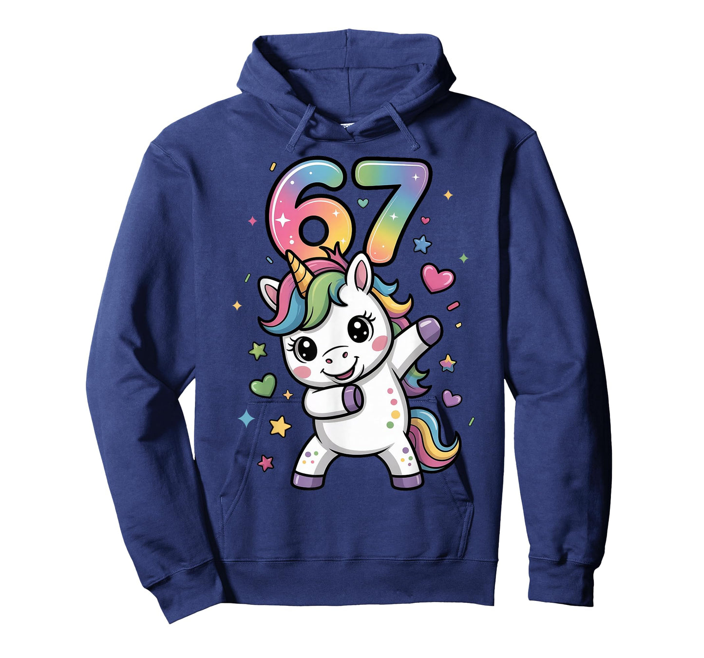 Viral 67 Unicorn Meme Girls 6 7 Six Seven Brainrot 6-7 Funny T-Shirt
