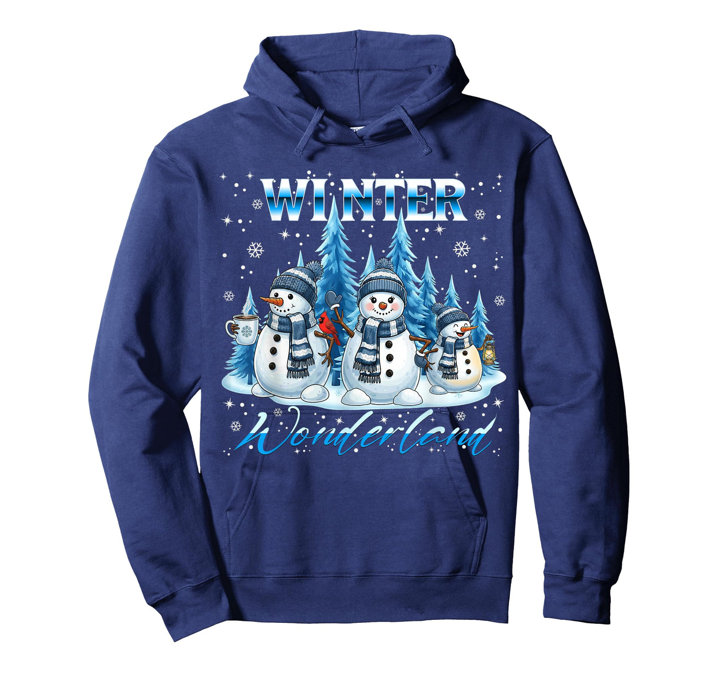 Winter Wonderland Snowman Family Snowflake Cozy Winter Scene T-Shirt