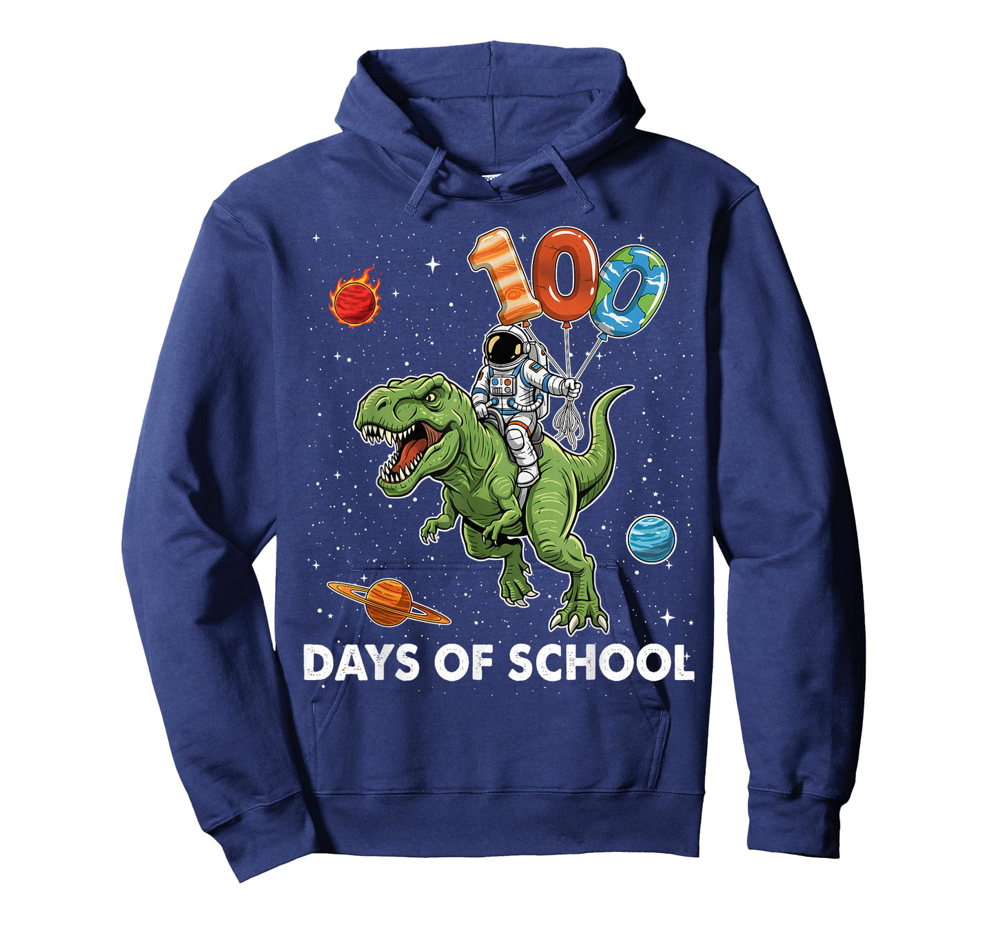 100 Days of School Astronaut T-Rex 100th Day of School Boys T-Shirt