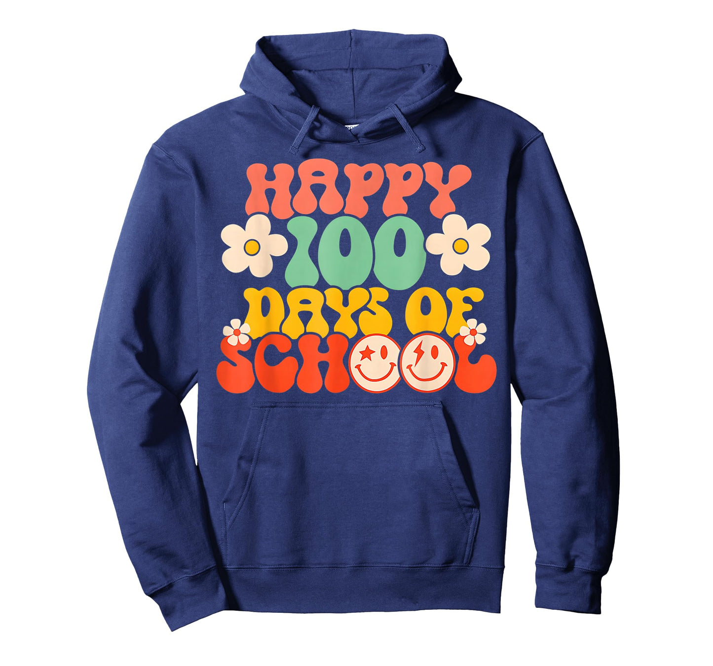 Happy 100th Day of School Teacher Kids Retro Groovy 100 Days T-Shirt