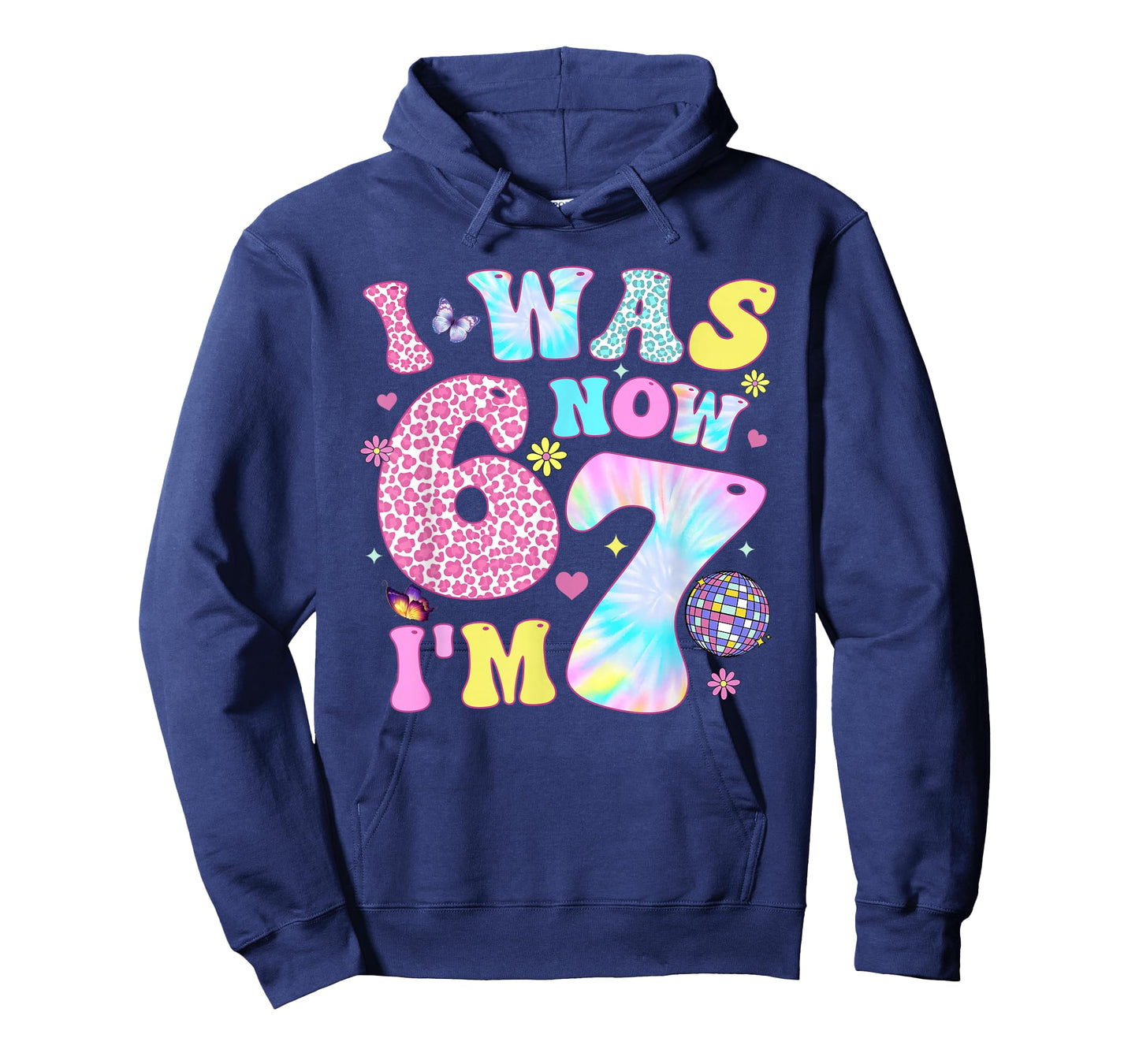 I was 6 Now I'm 7 67 Meme Groovy Retro 7th Birthday Girl Boy T-Shirt
