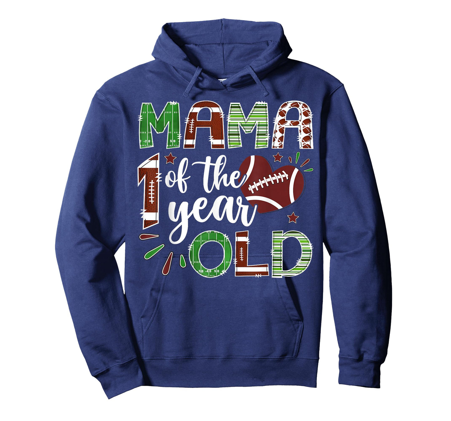 Mama of The 1 Year Old Football First Birthday Boy Matching T-Shirt