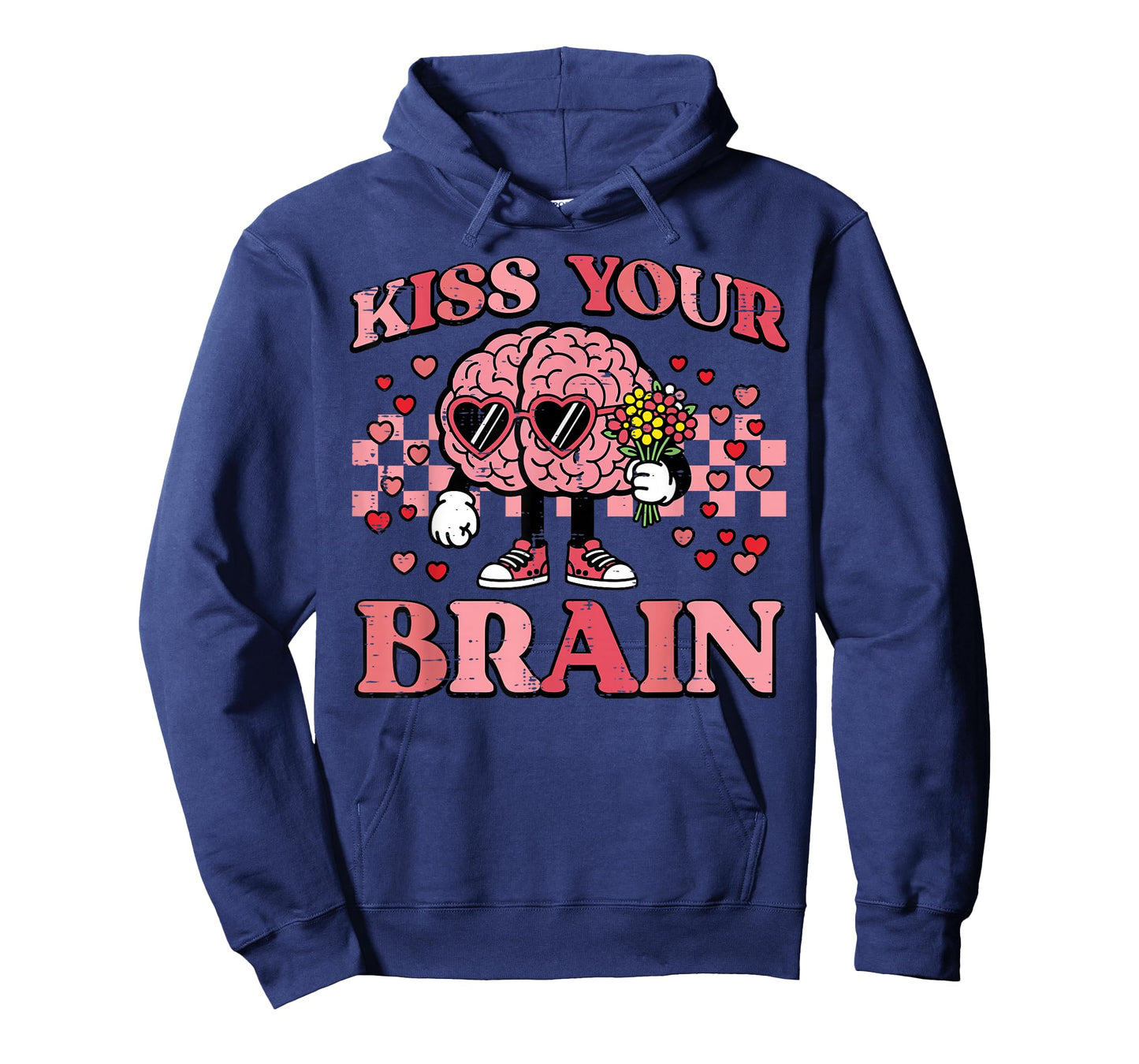 Valentines Day Teacher Kiss Your Brain Retro Men Women Kids T-Shirt