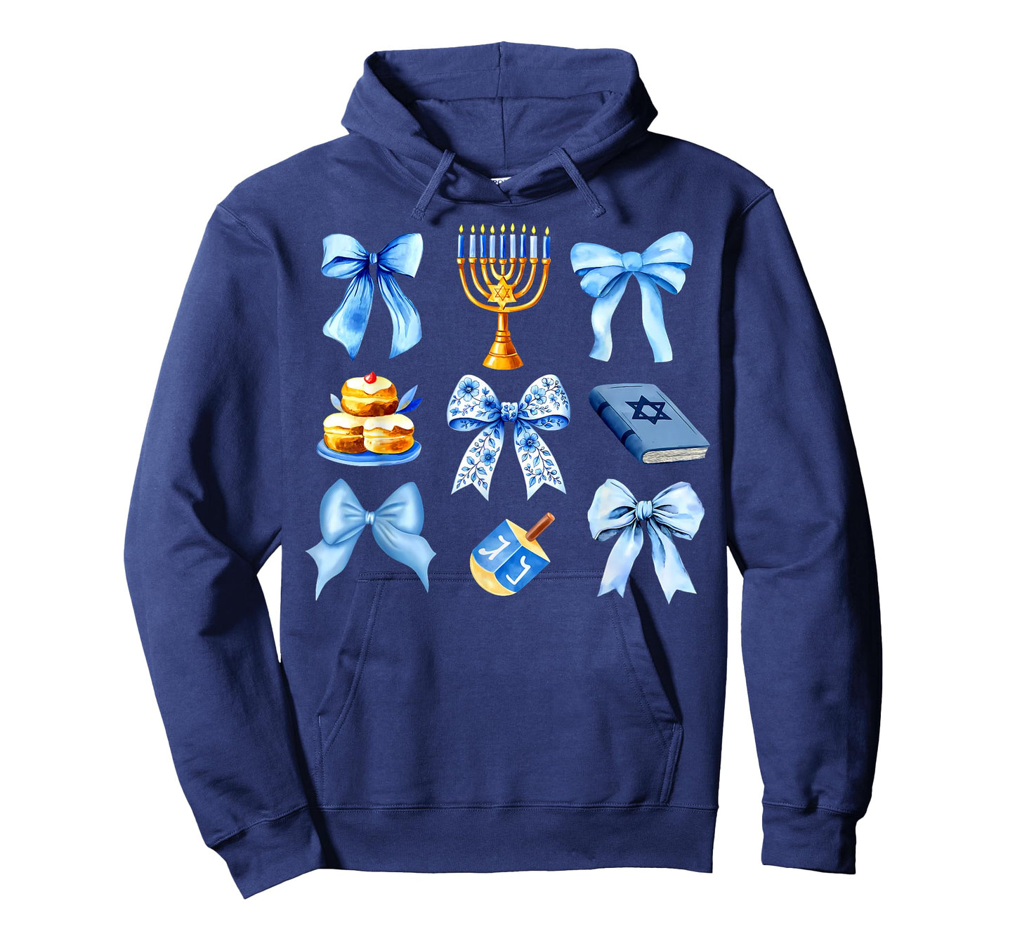 Coquette Bow Jewish Holiday Chanukah Hanukkah Menorah Girls T-Shirt