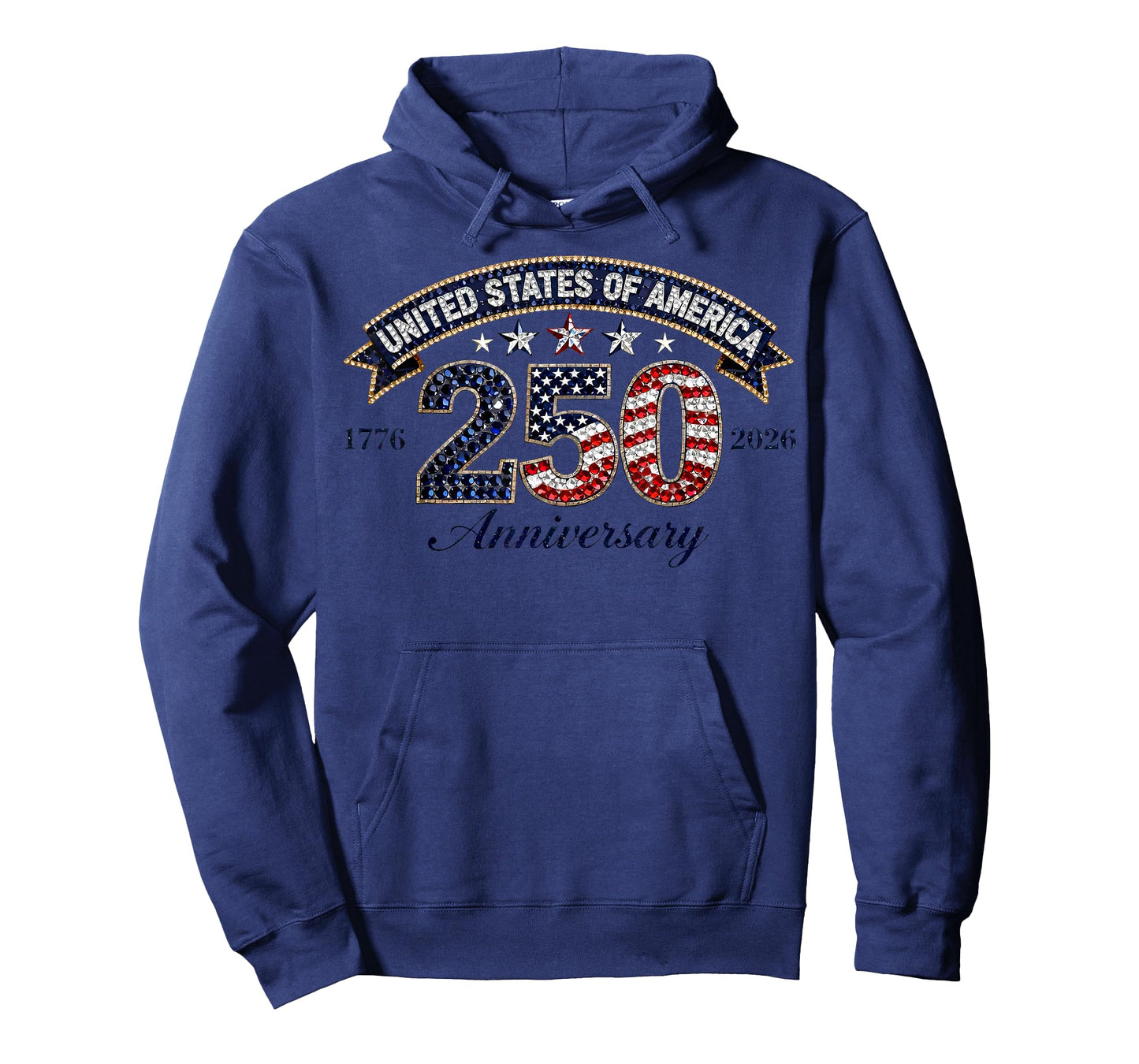 Bling 250 Years American Flag 250th Anniversary USA T-Shirt