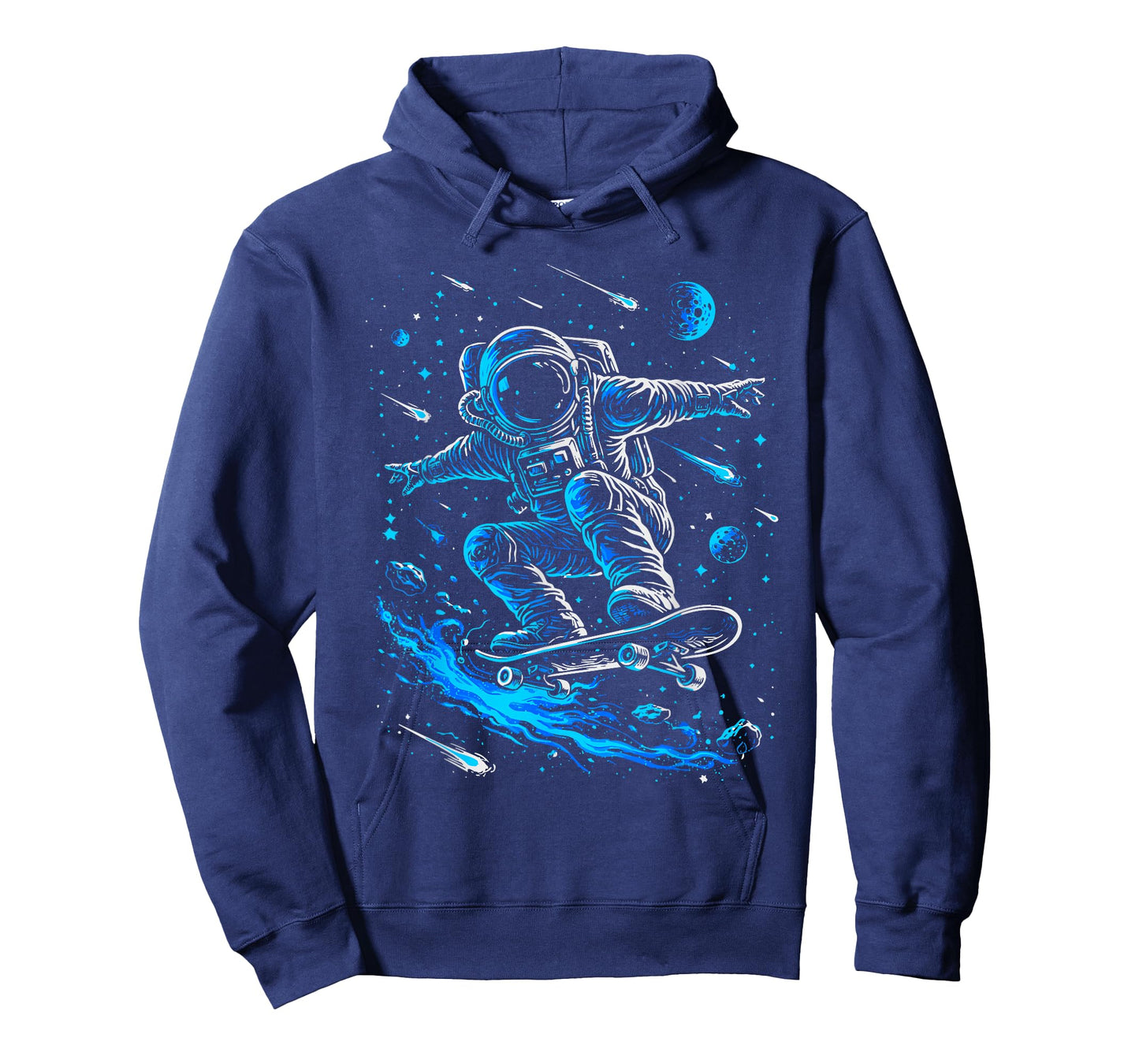 Skating Astronaut Skateboard Galaxy Planets Mens Boys Space T-Shirt