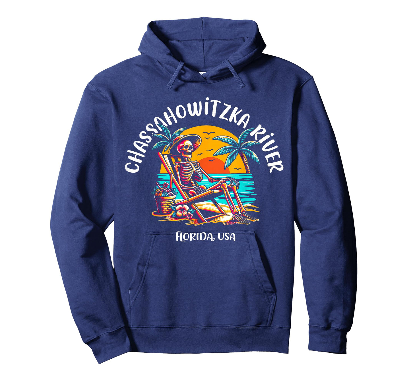 Chassahowitzka River Florida Fun Skeleton in The Sun Design T-Shirt
