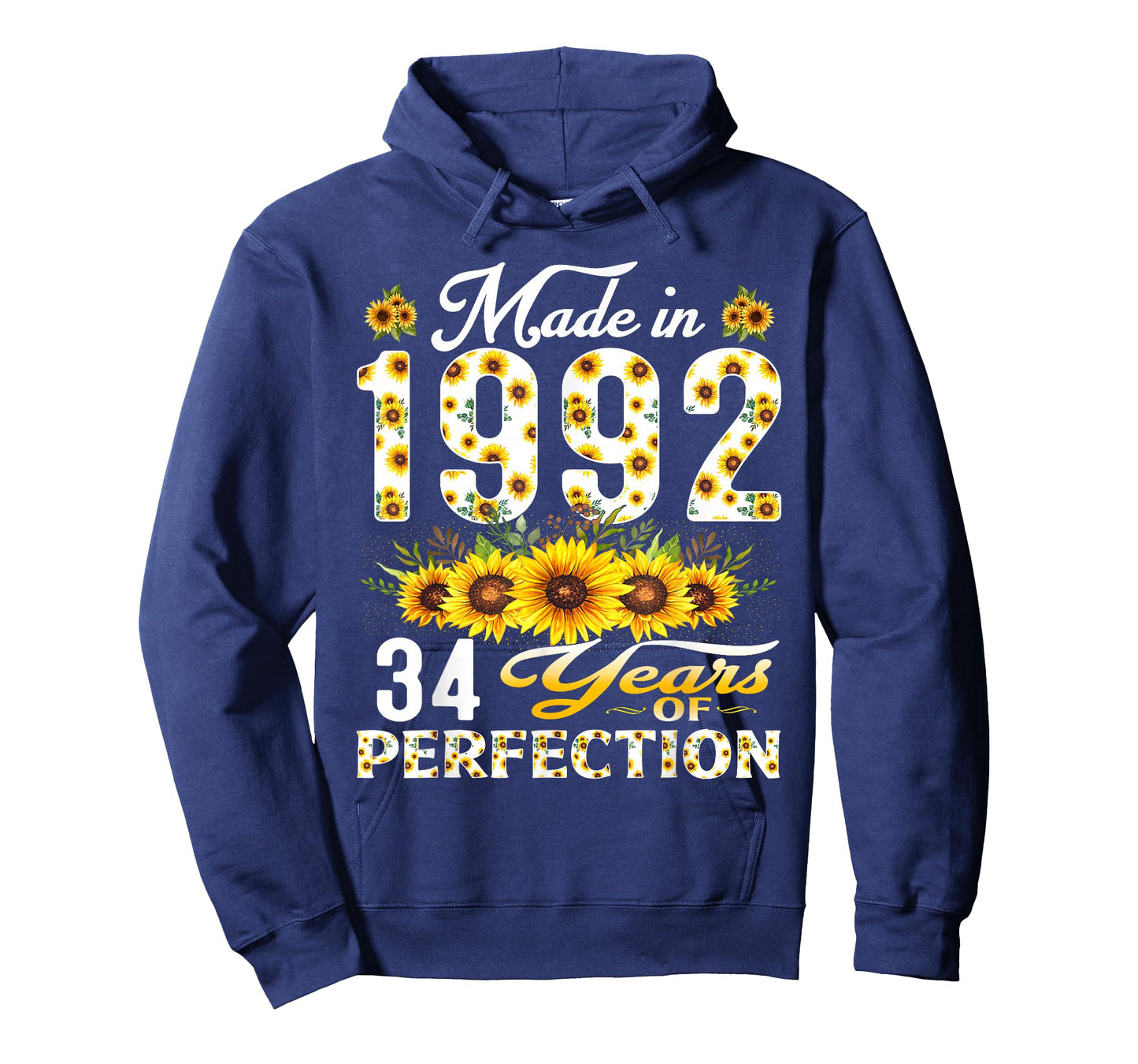 34 Year Old Made in 1992 Sunflower 34th Birthday Women T-Shirt