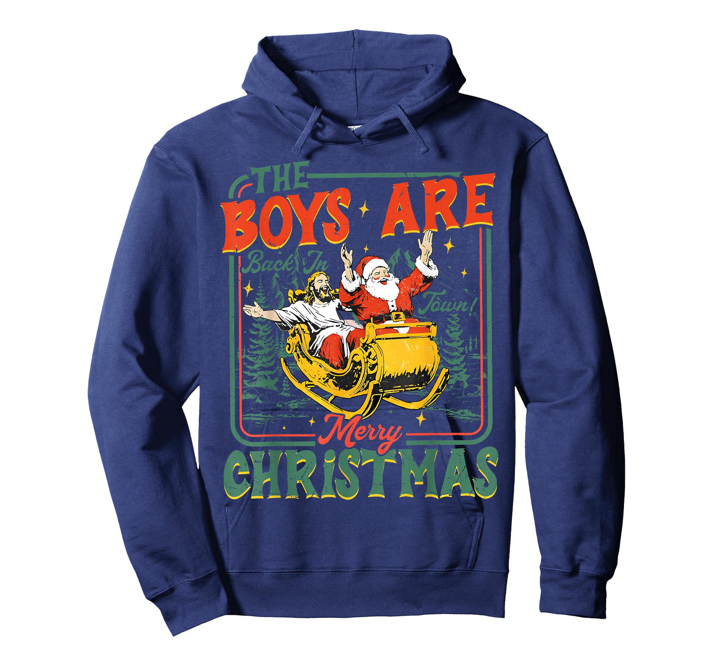 Funny Jesus Santa The Boys are Back in Town Merry Christmas T-Shirt