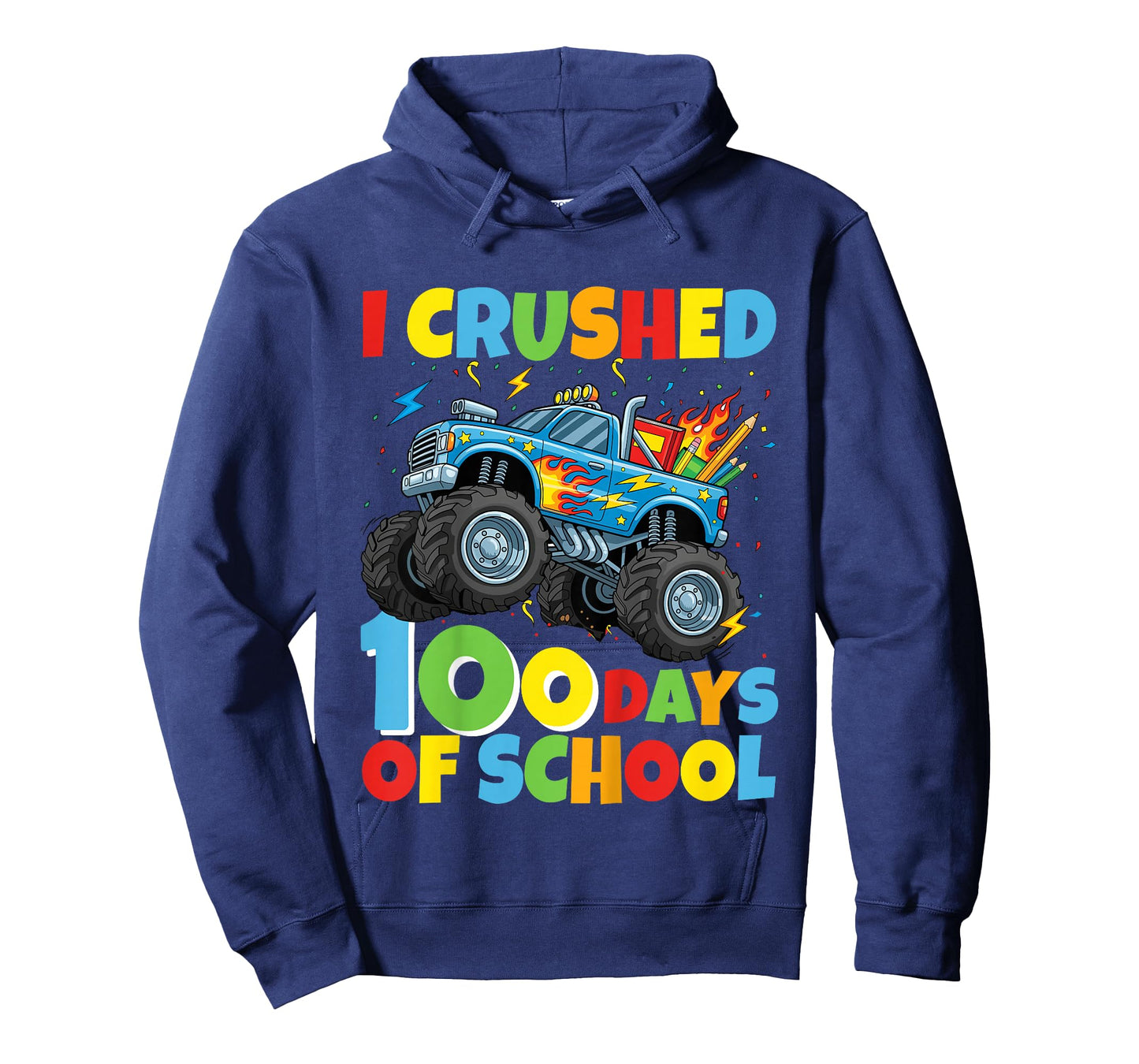 Kids I Crushed 100 Days of School Monster Truck 100 Days Smarter T-Shirt
