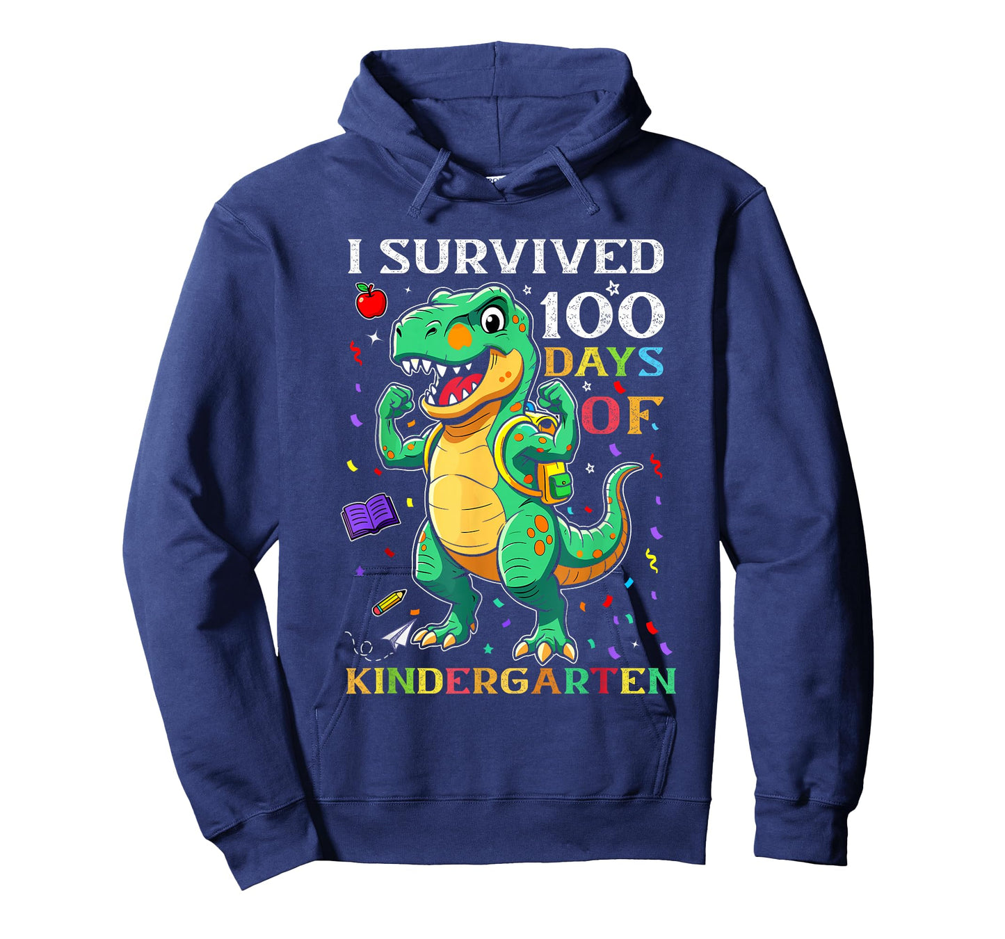 I Survived 100 Days of Kindergarten 100th Day Dinosaur T-Shirt
