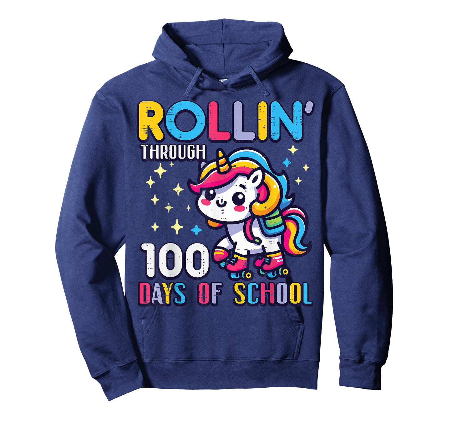 Rollin Through 100 Days of School Unicorn 100th Day Girls T-Shirt