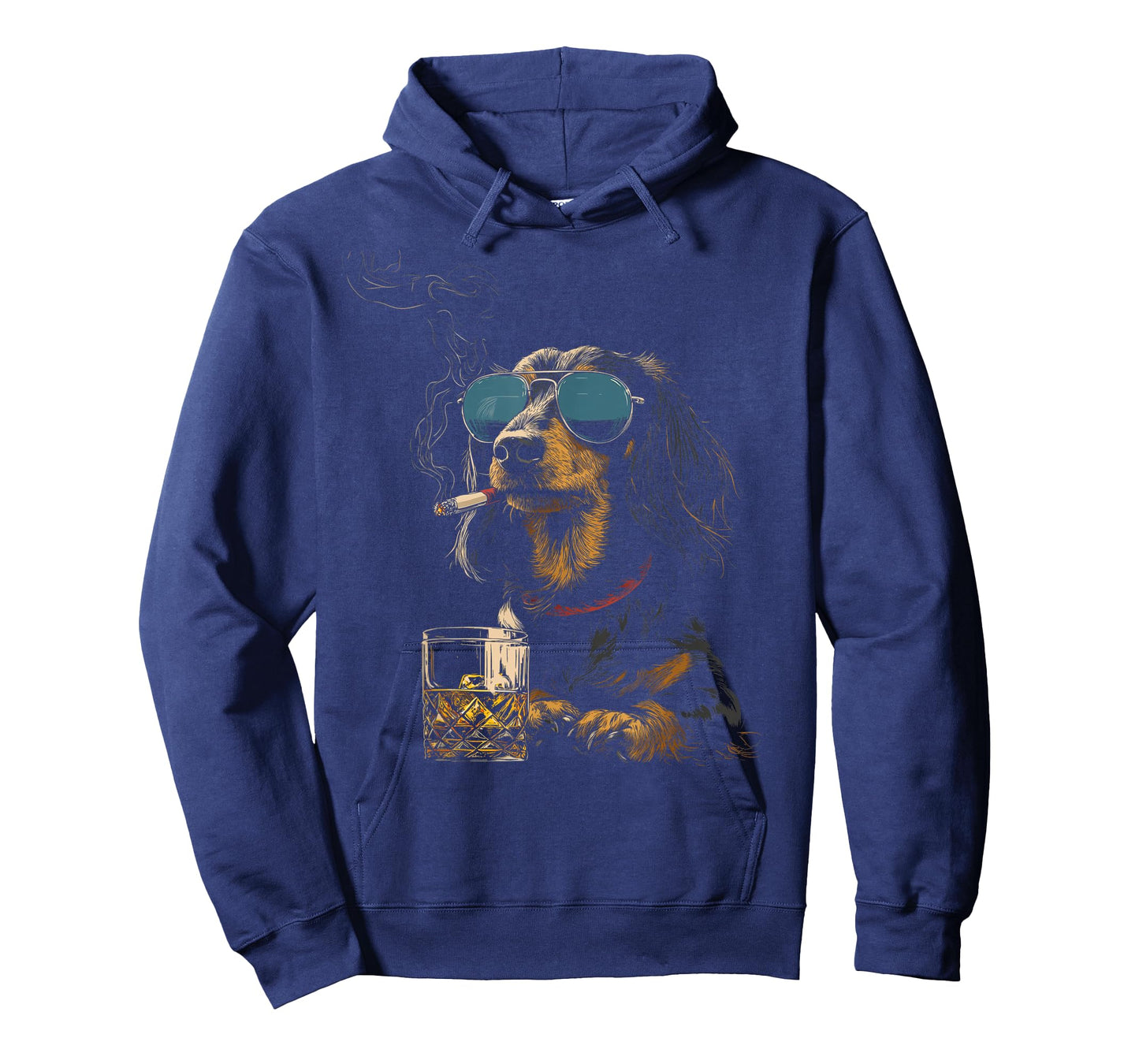 Dachshund Smoking Cigarette Whisky Lover Funny Wiener Dog T-Shirt