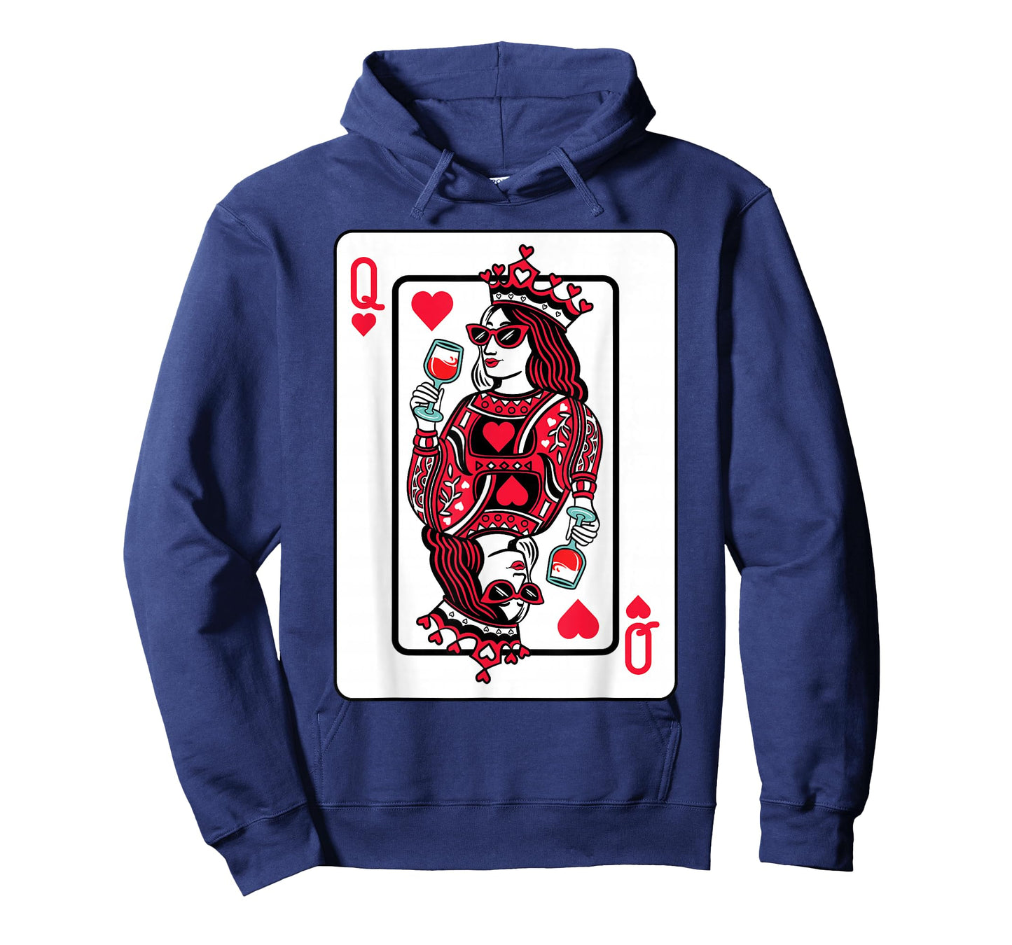 Queen of Hearts Wine Lover Valentine Funny Playing Cards T-Shirt