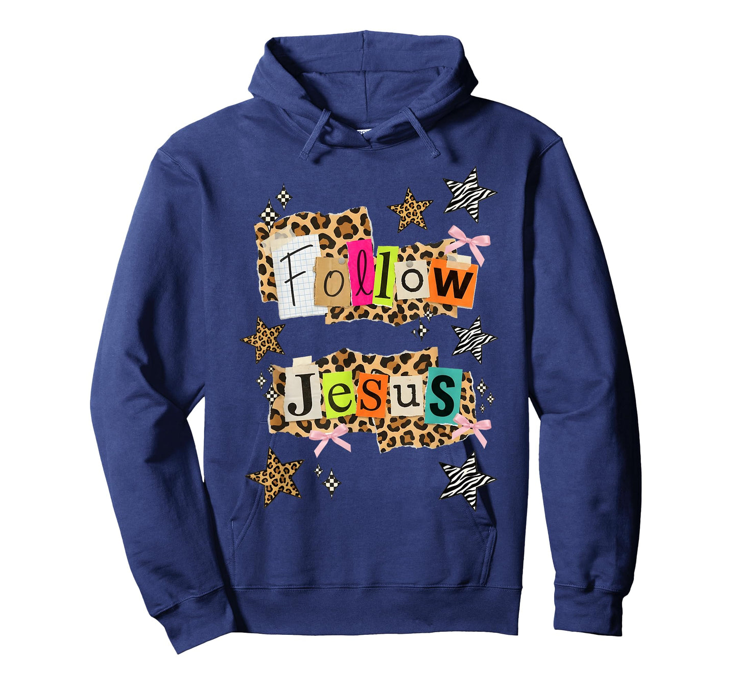 Preppy Follow Jesus Collage Y2K Coquette Leopard Star T-Shirt