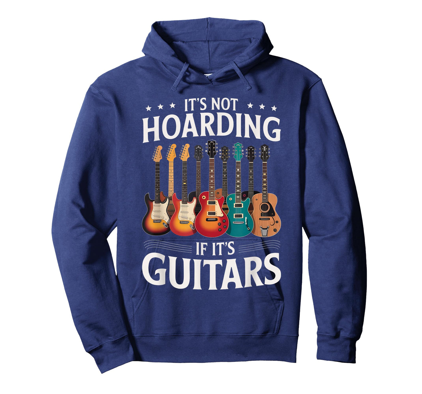 Musician Humor It’s Not Hoarding If It’s Guitars Happy Black T-Shirt